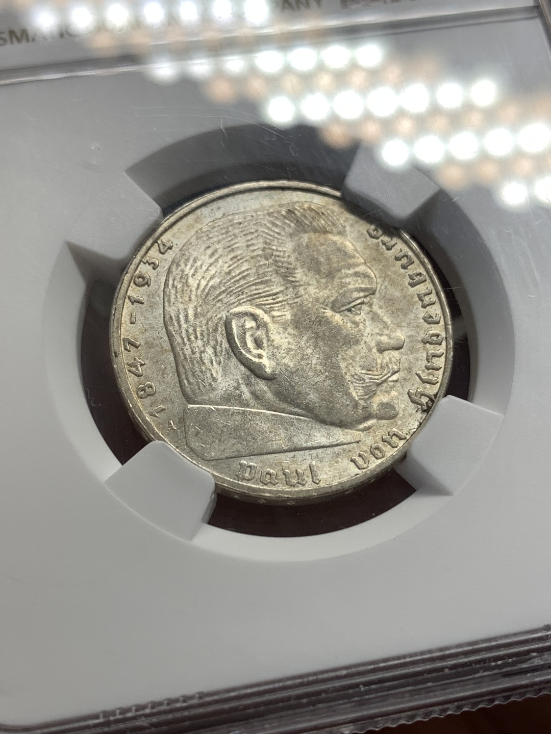 《竞宝斋》第169场-周日，周一2场 (全场包邮) NGC-MS62 德国 1938年 兴登堡  2马克 银币