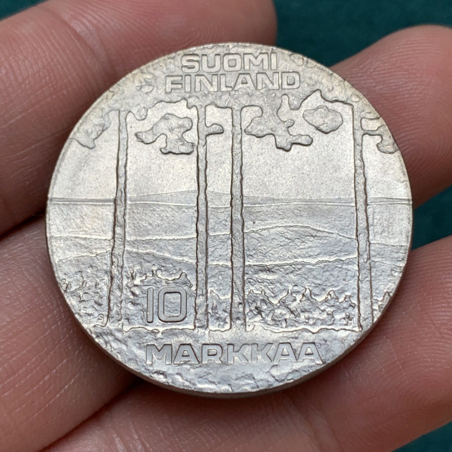 《竞宝斋》第169场-周日，周一2场 (全场包邮) 1975年芬兰10马克银币、吉科宁总统诞辰 75 周年 23.5g 原光好状态