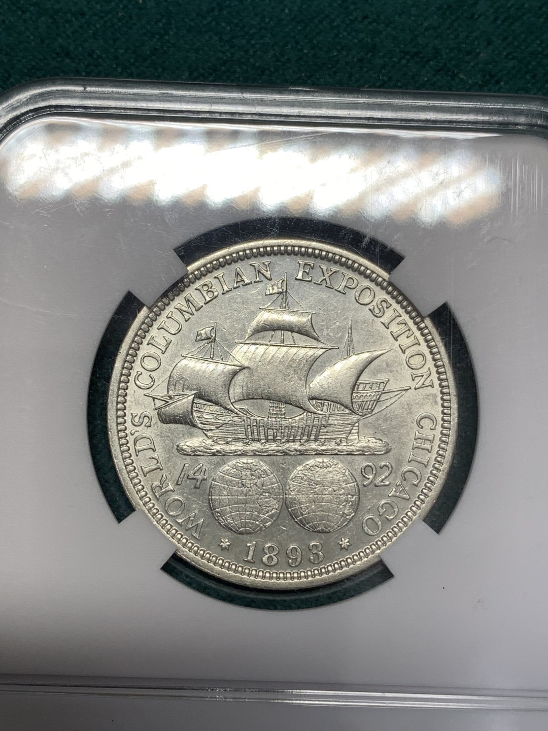 《竞宝斋》第169场-周日，周一2场 (全场包邮) 美国 1893年 哥伦布 半美元银币