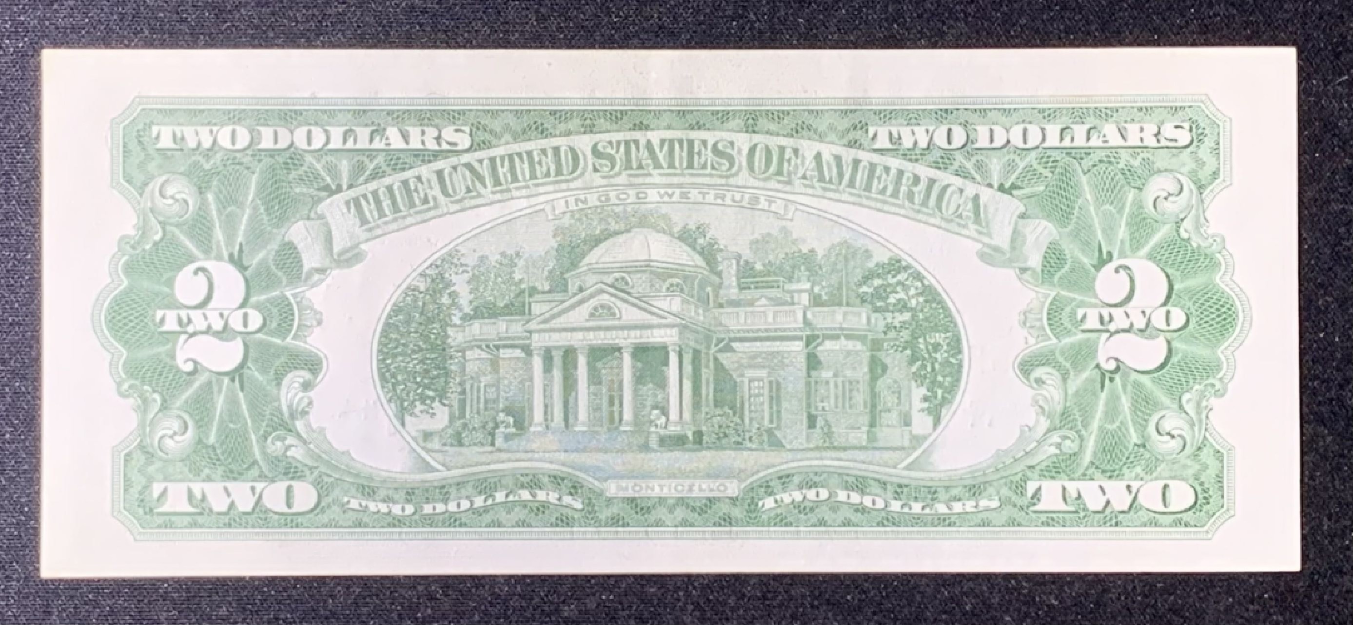 紫瑗钱币——第274期拍卖—纸币场 【尾8】美国 1963年 托马斯·杰斐逊 2美元 红印 红包折 UNC-