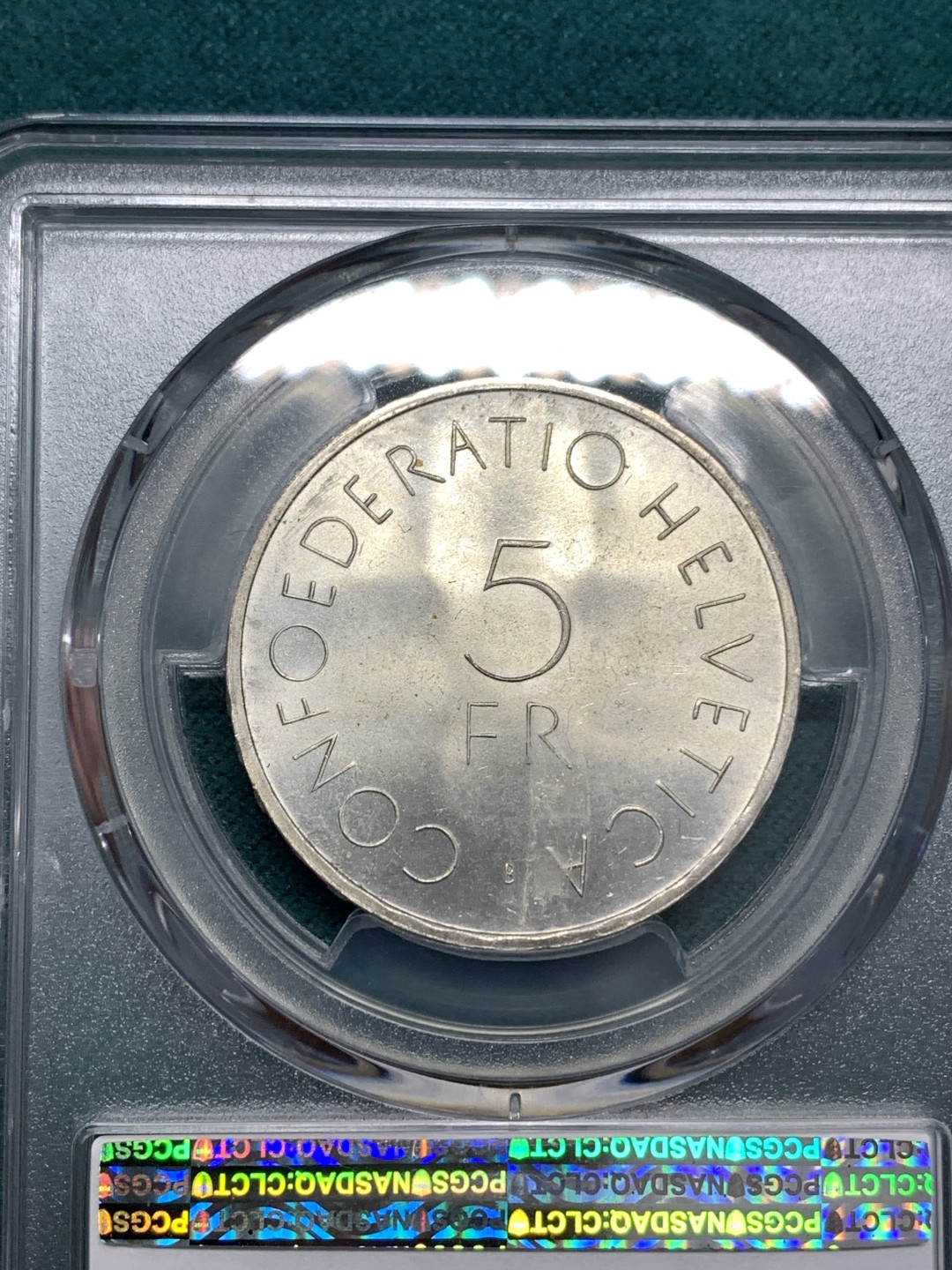 《竞宝斋》第169场-周日，周一2场 (全场包邮) PCGS MS66 瑞士 1963年 国际红十字会 100年 5法郎纪念银币