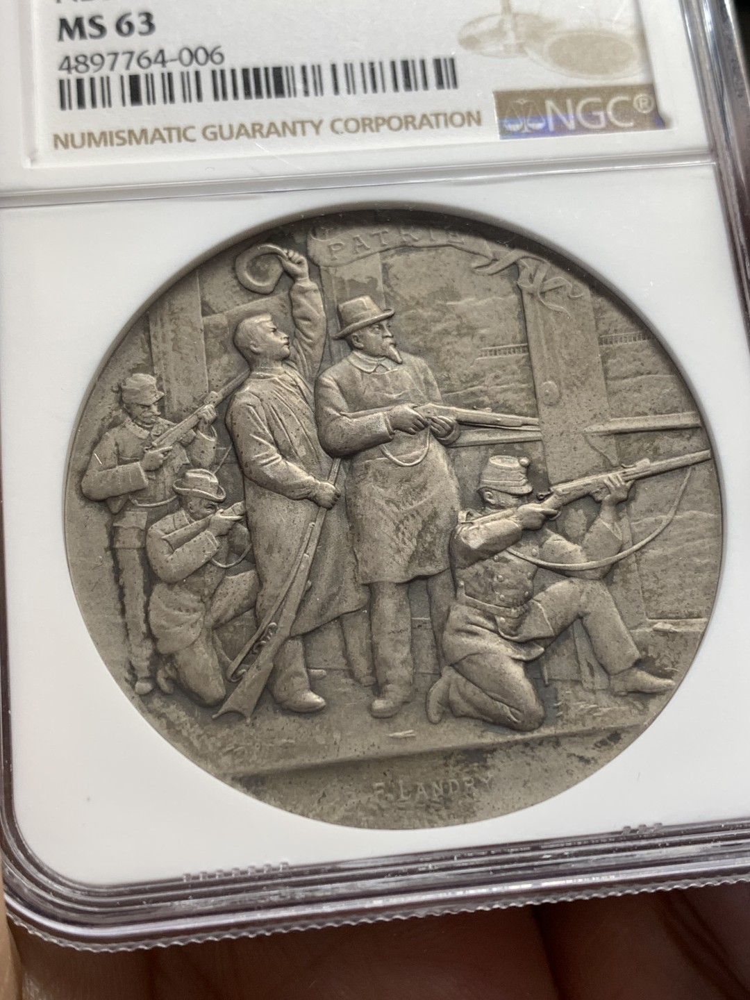 《竞宝斋》第169场-周日，周一2场 (全场包邮) NGC-MS63 1898瑞士纳沙泰尔射击节银章