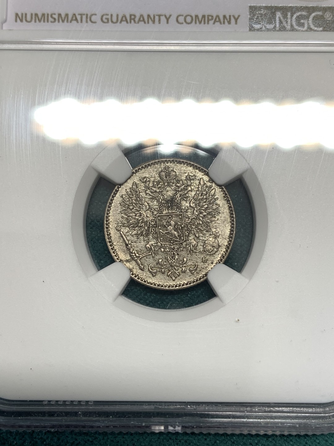 《竞宝斋》第169场-周日，周一2场 (全场包邮) NGC-MS62 俄属芬兰1911年 双头鹰50分银币