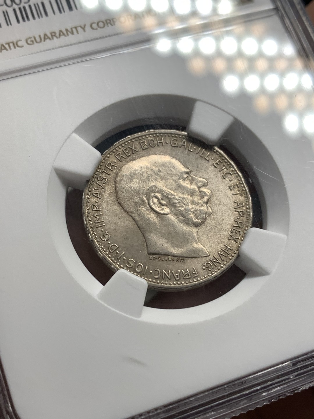 《竞宝斋》第169场-周日，周一2场 (全场包邮) NGC-MS64 奥地利 1915年 1克朗 科罗娜 银币 黄油彩