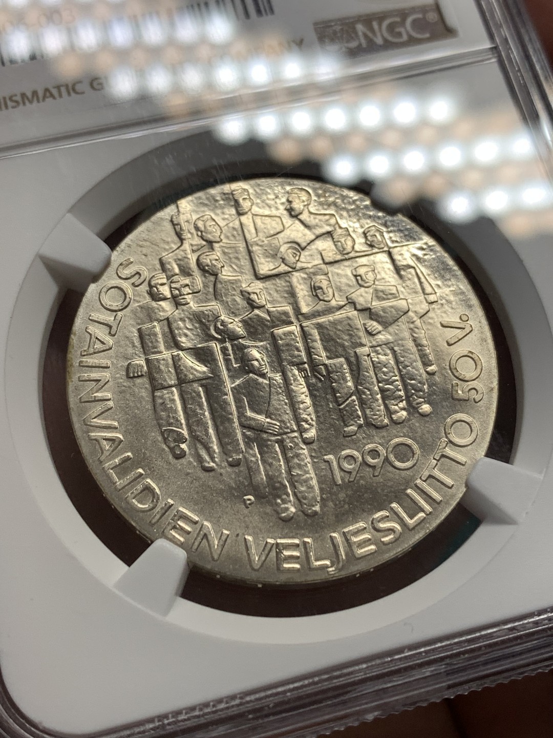 《竞宝斋》第169场-周日，周一2场 (全场包邮) NGC MS67 芬兰1990苏芬战争50年银币 100马克 克劳斯获奖币