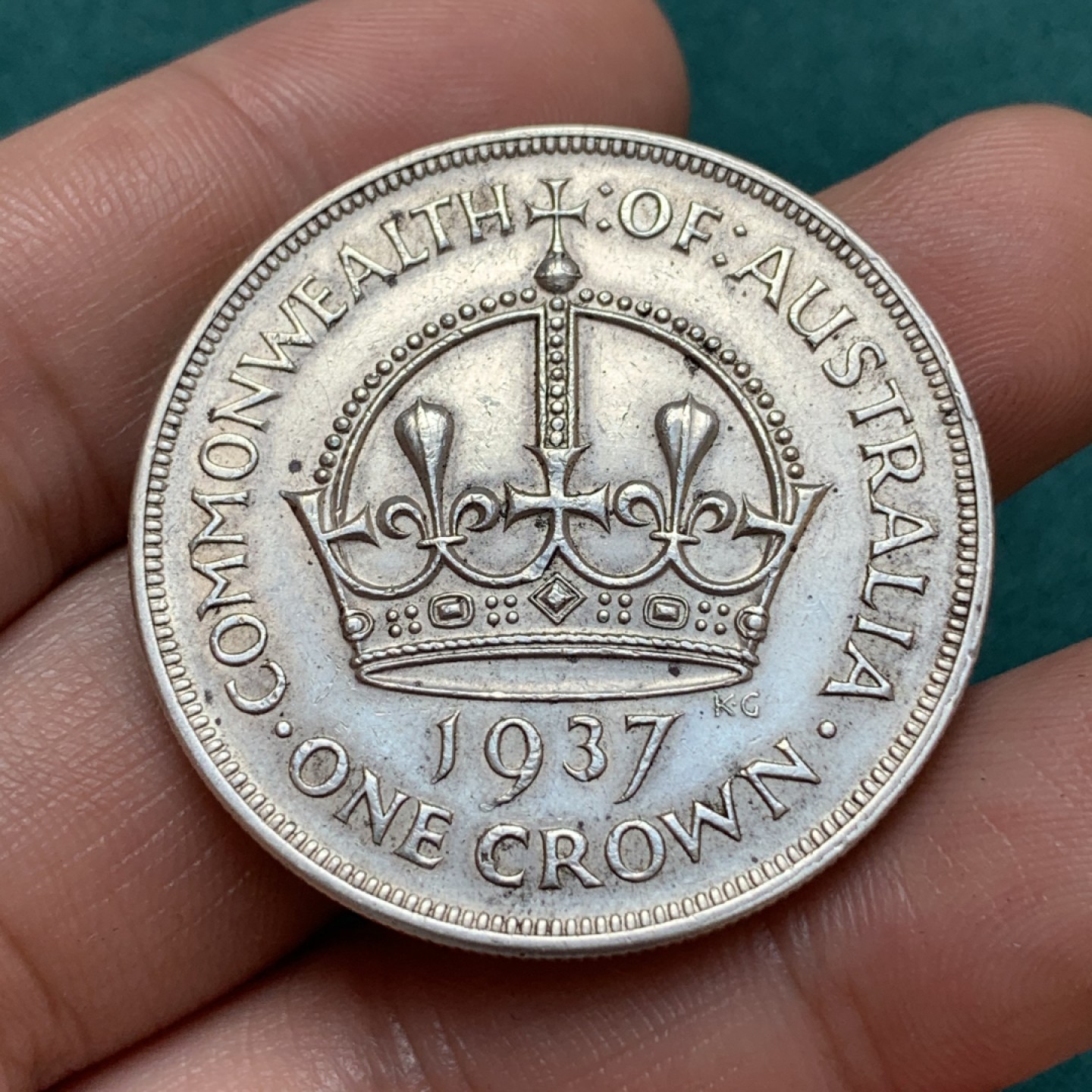 《竞宝斋》第169场-周日，周一2场 (全场包邮) 1937 澳大利亚 乔治六世 皇冠1克朗银币