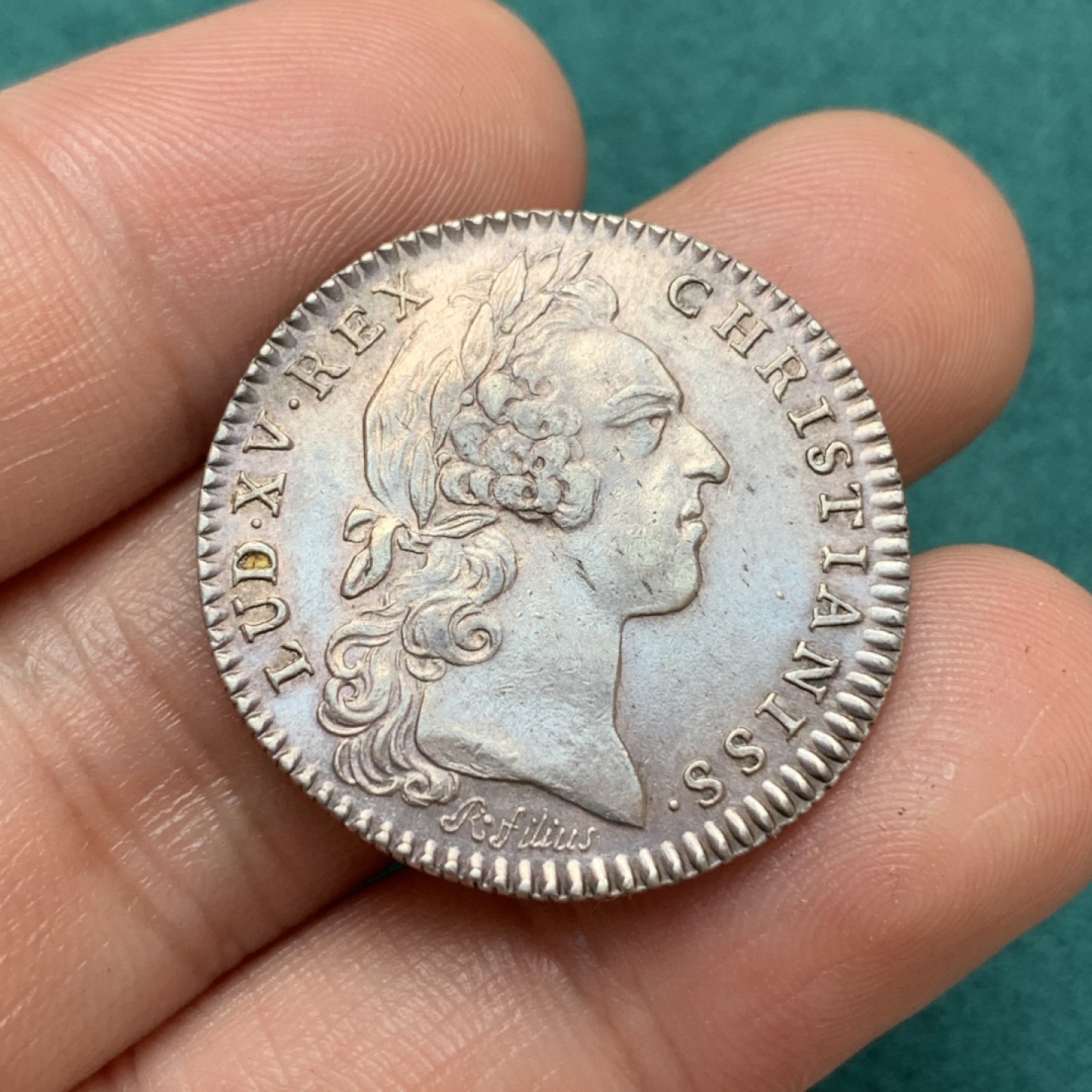 《竞宝斋》第169场-周日，周一2场 (全场包邮) 法国 路易十五 1765 银质圆形代币