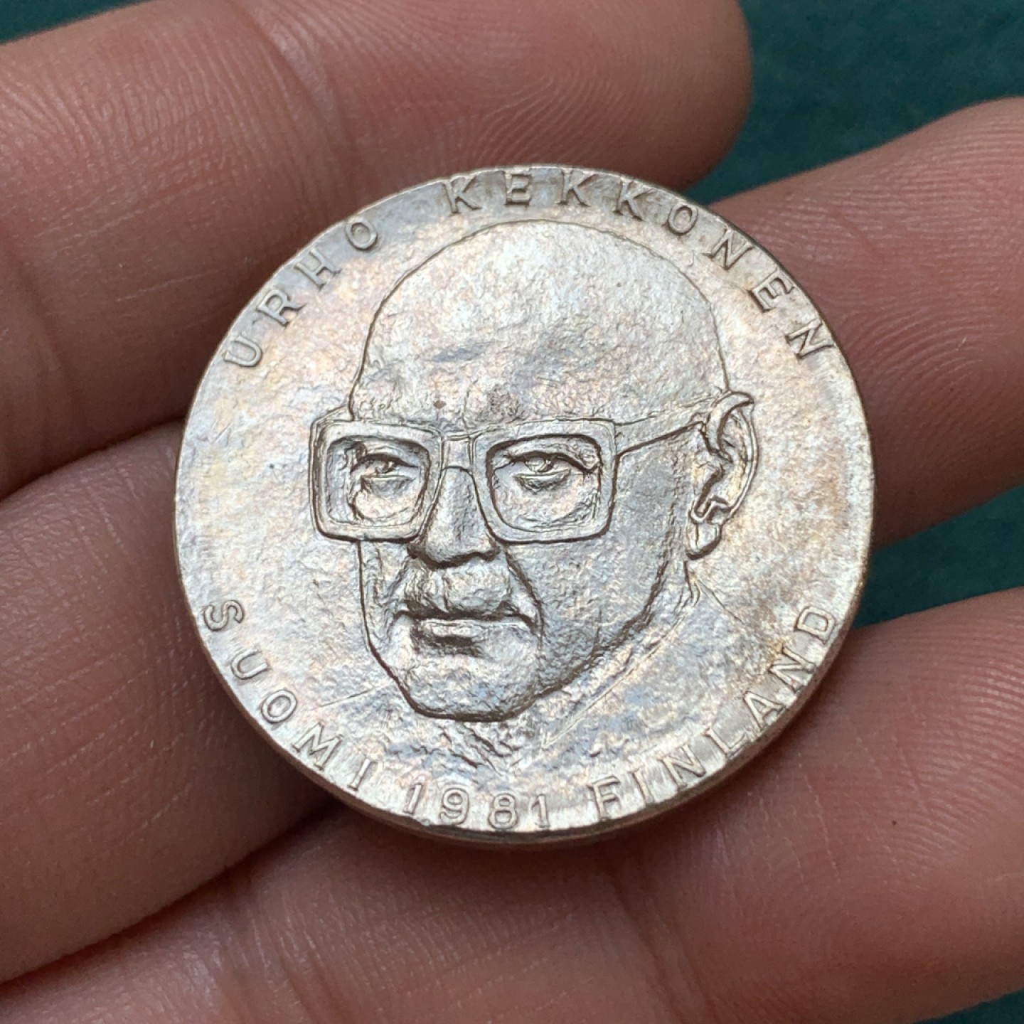 《竞宝斋》第169场-周日，周一2场 (全场包邮) 芬兰1981年 50马克银币 就任总统25周年暨凯科宁总统 80岁生日纪念 币非常厚实 20克