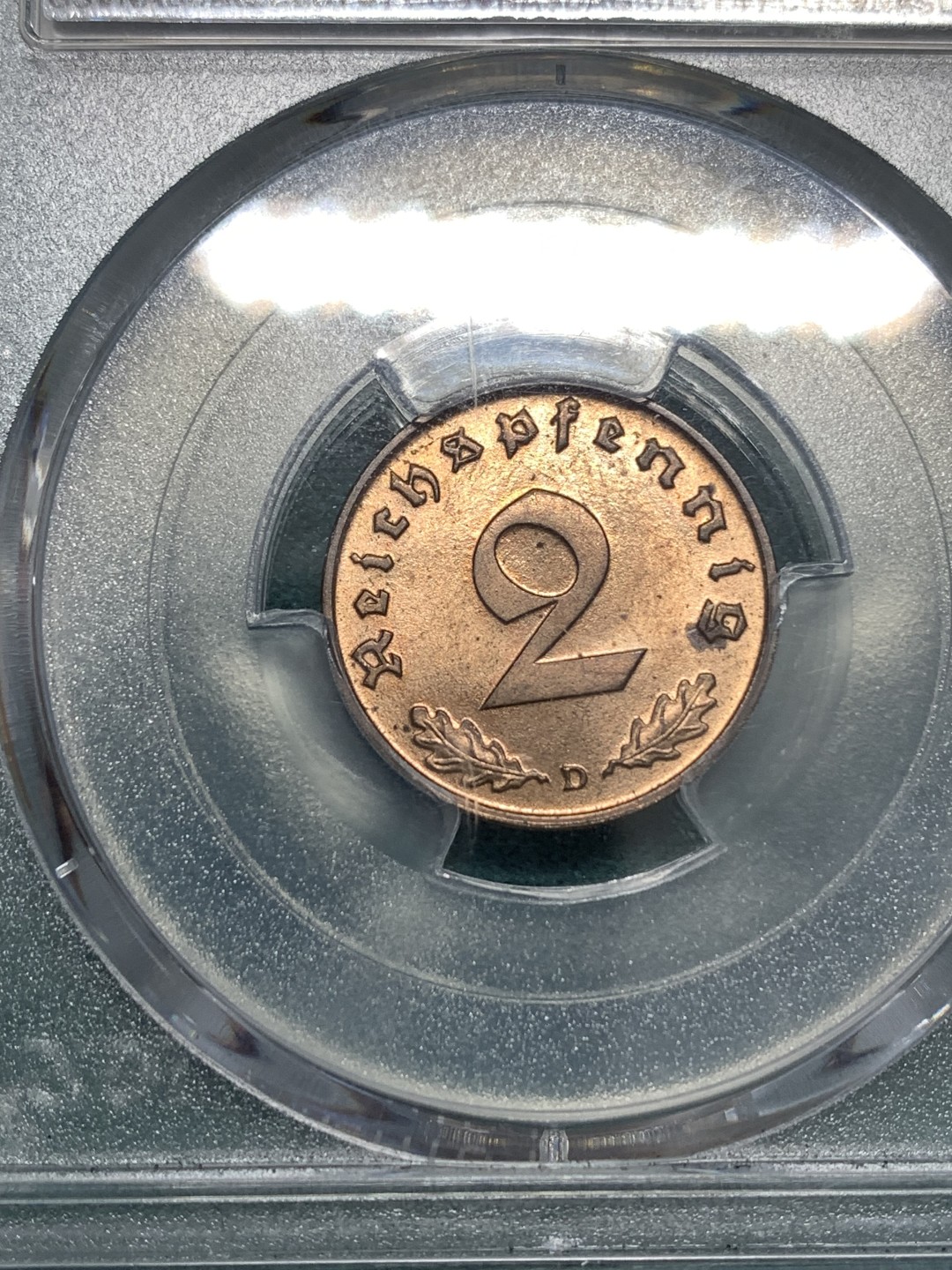 《竞宝斋》第169场-周日，周一2场 (全场包邮) PCGS MS65RD 德国1939年2芬尼 高分原光铜币，难在RD