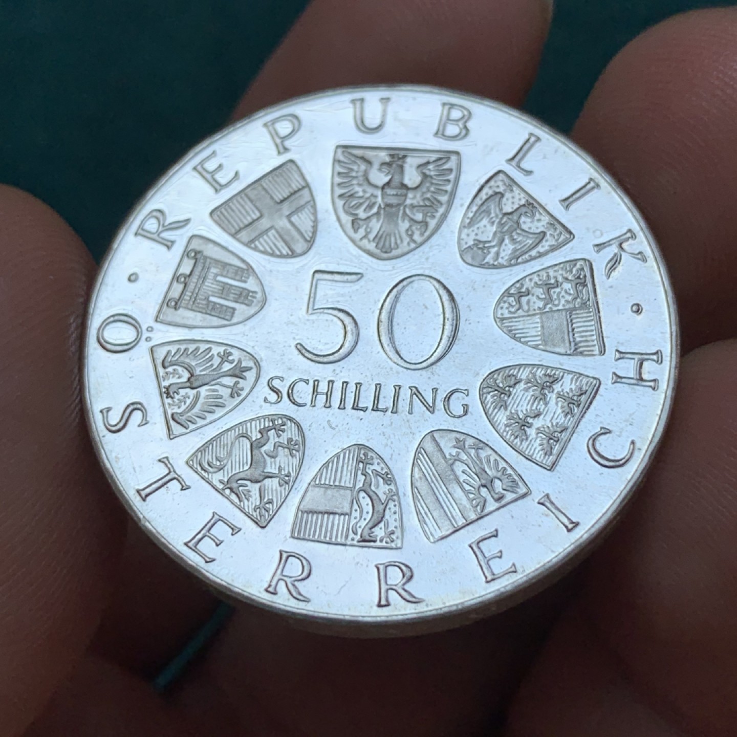 《竞宝斋》第169场-周日，周一2场 (全场包邮) 奥地利1973年50先令大银币精制 特奥多尔·克尔纳总统百年诞辰纪念 20克90%银