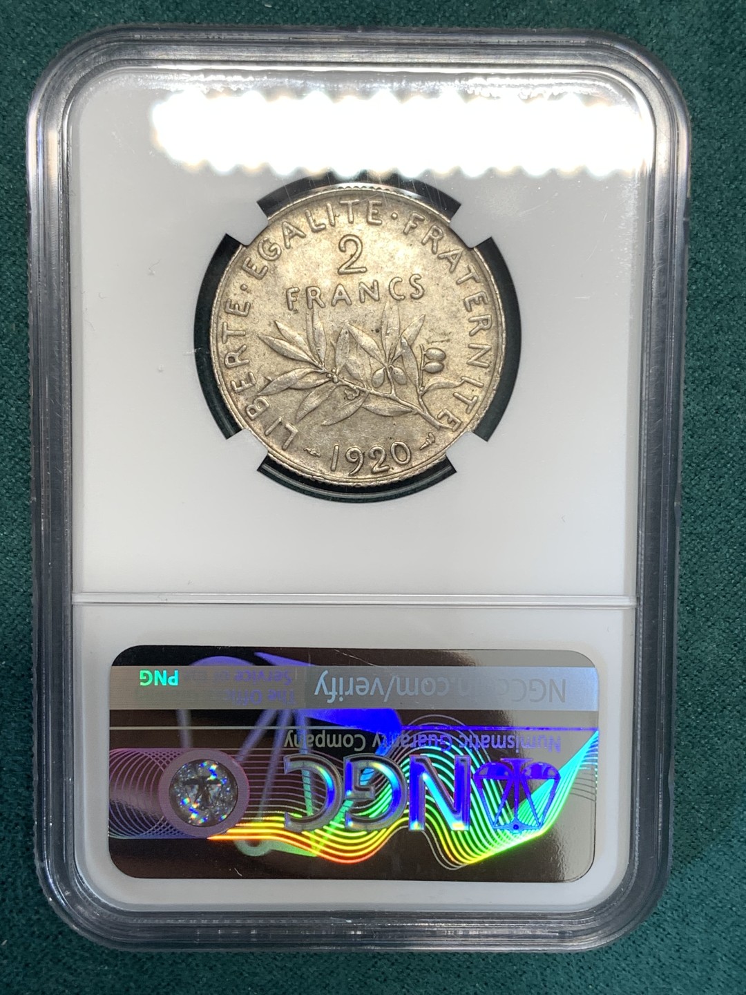 《竞宝斋》第169场-周日，周一2场 (全场包邮) NGC-MS64 法国1920年 播种女神 2法郎银币 顶级品相