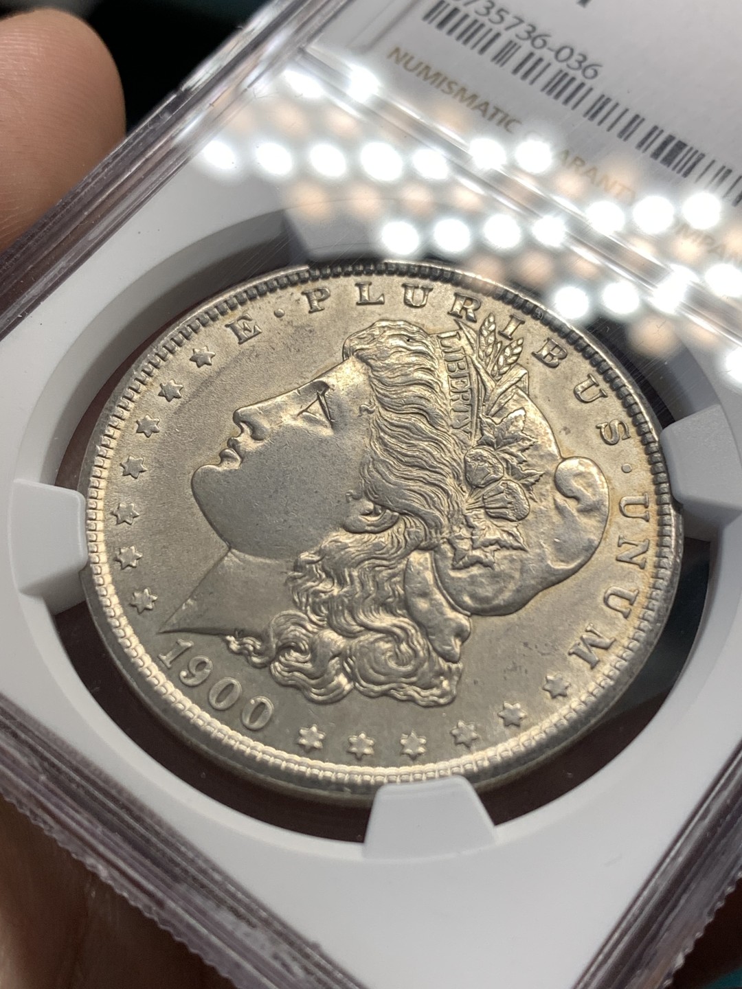 《竞宝斋》第169场-周日，周一2场 (全场包邮) NGC-MS61 美国1900年 摩根一元 原光好品