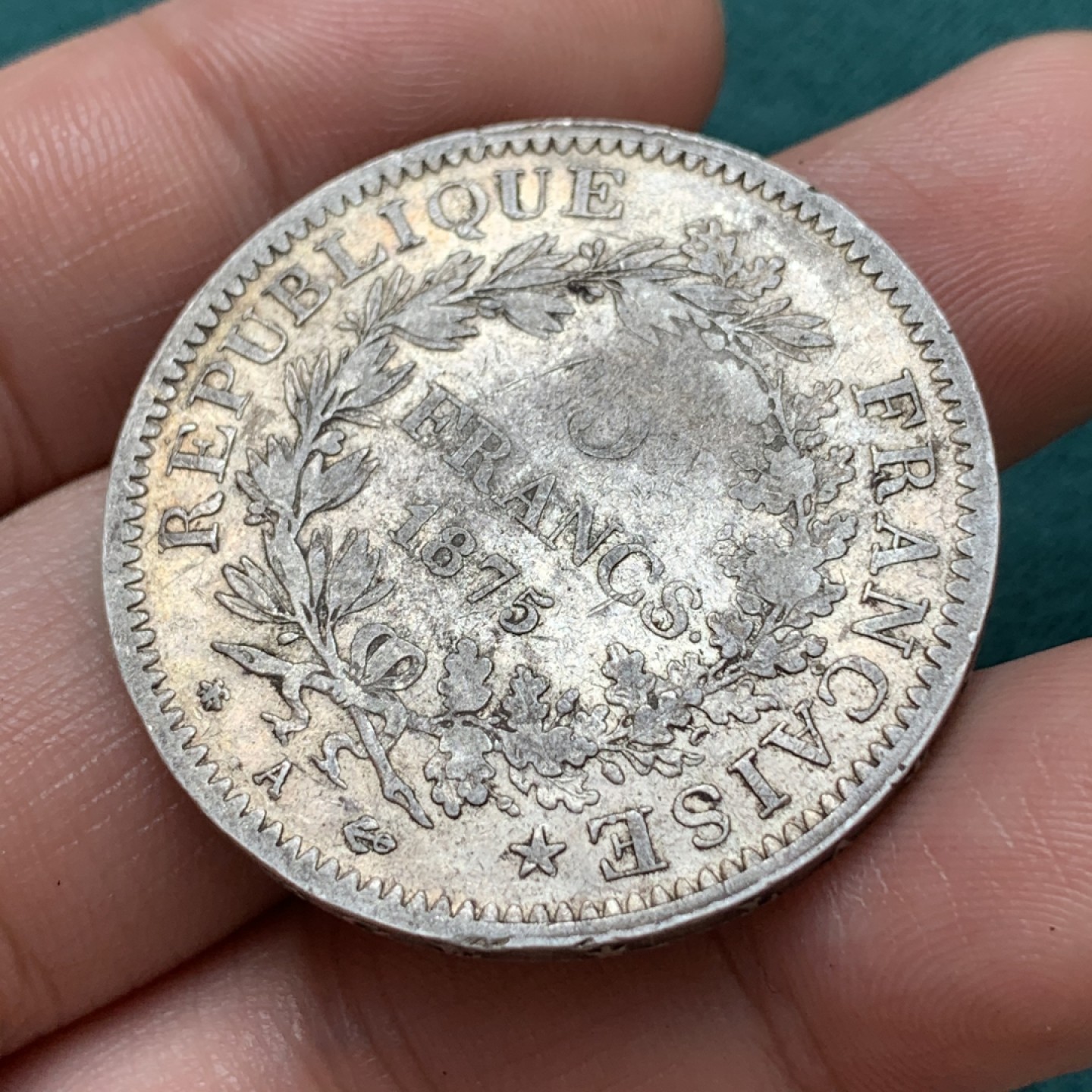 《竞宝斋》第169场-周日，周一2场 (全场包邮) 法国  大力神 1875 少见年份 原滋原味老包浆 状态不错 神像面挺好