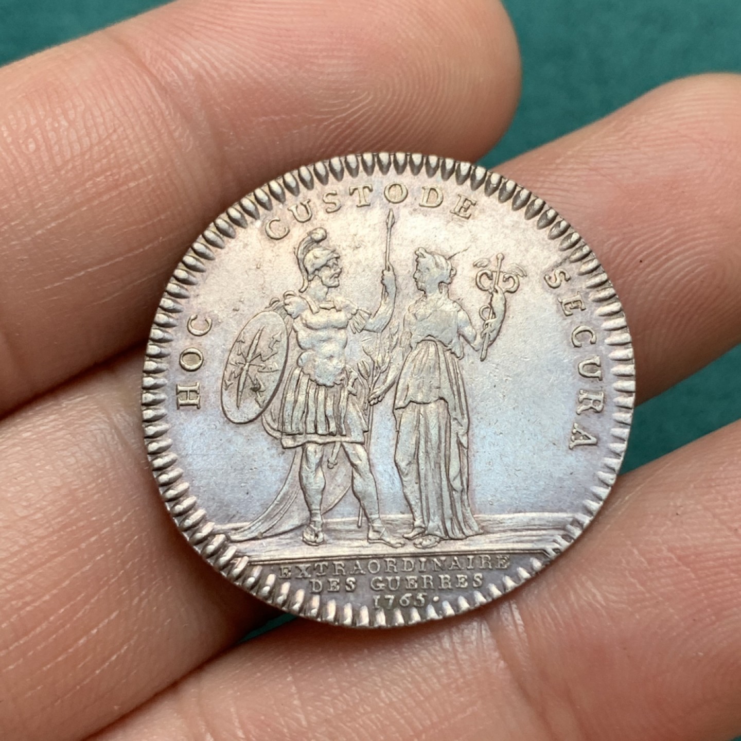 《竞宝斋》第169场-周日，周一2场 (全场包邮) 法国 路易十五 1765 银质圆形代币