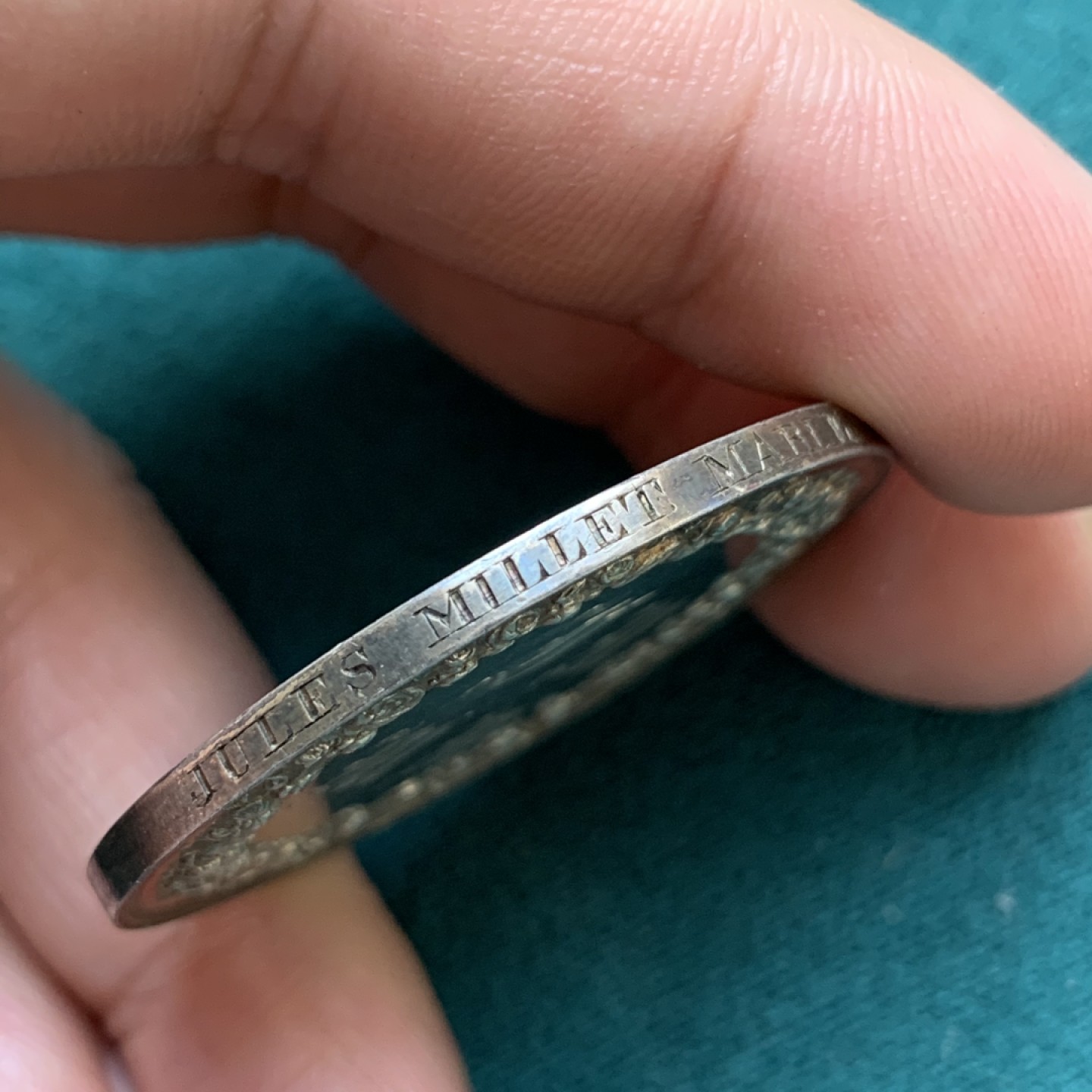 《竞宝斋》第169场-周日，周一2场 (全场包邮) 法国结婚银章，蜜蜂边铭，直径39.5mm，重量25.13g