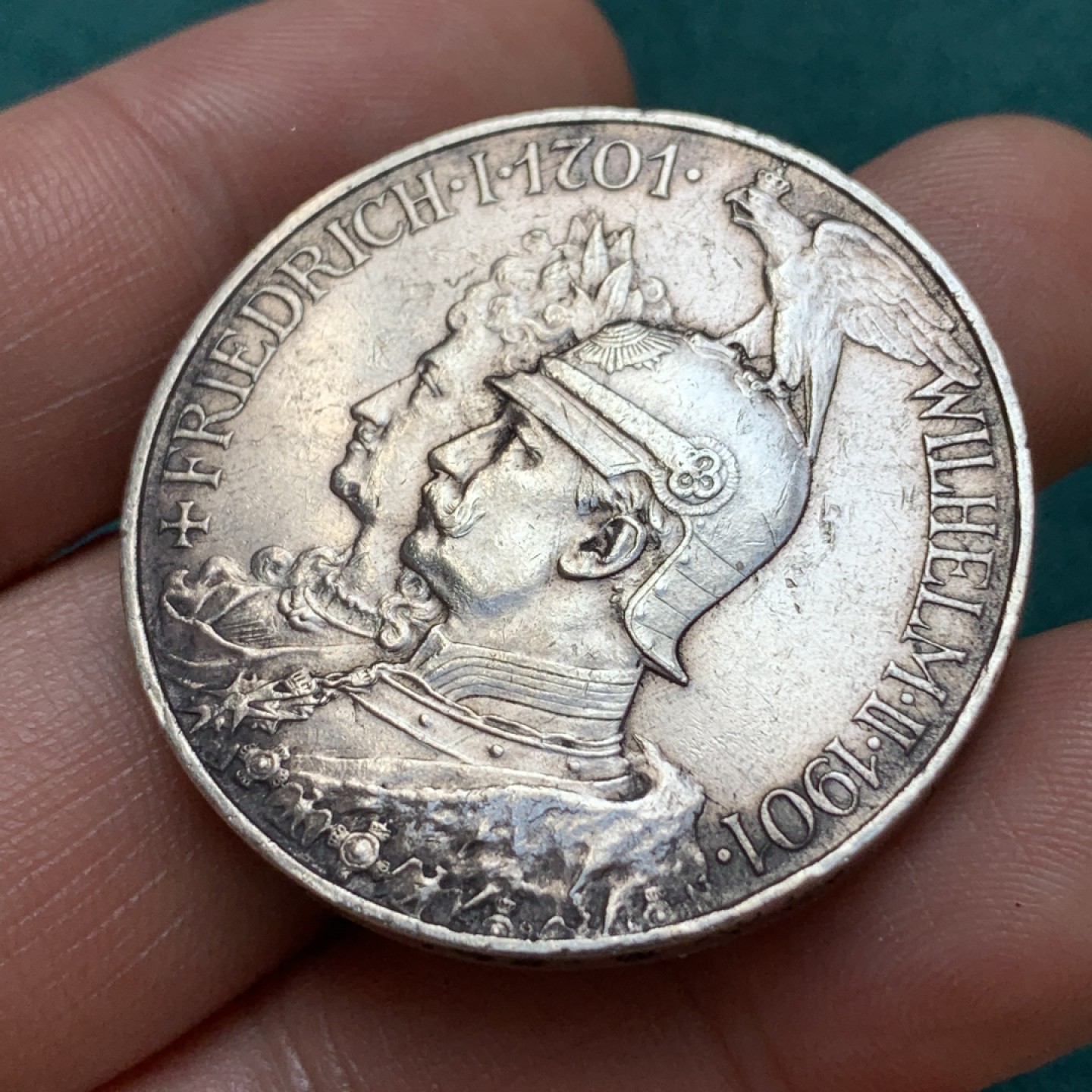 《竞宝斋》第169场-周日，周一2场 (全场包邮) 德国普鲁士1901年建国200周年5马克银币