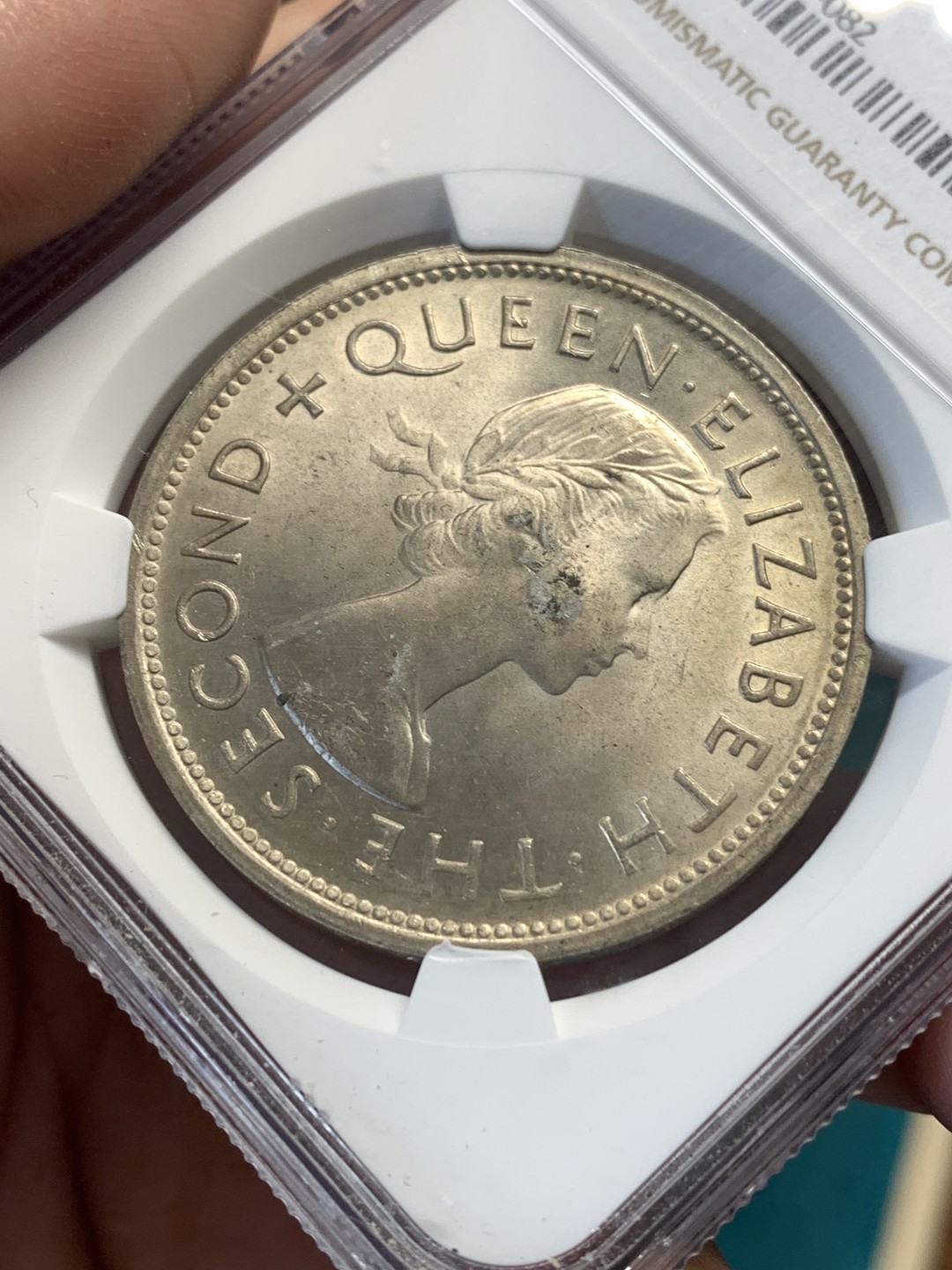 《竞宝斋》第169场-周日，周一2场 (全场包邮) NGC-MS63 南罗德西亚1953年 1克朗大银币 粉光好品