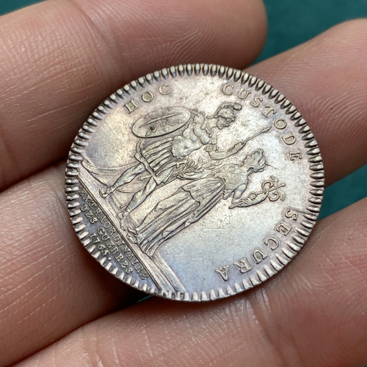 《竞宝斋》第169场-周日，周一2场 (全场包邮) 法国 路易十五 1765 银质圆形代币