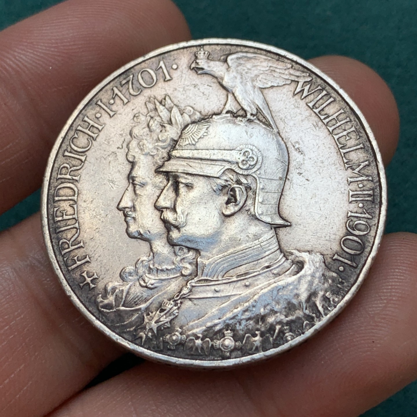 《竞宝斋》第169场-周日，周一2场 (全场包邮) 德国普鲁士1901年建国200周年5马克银币