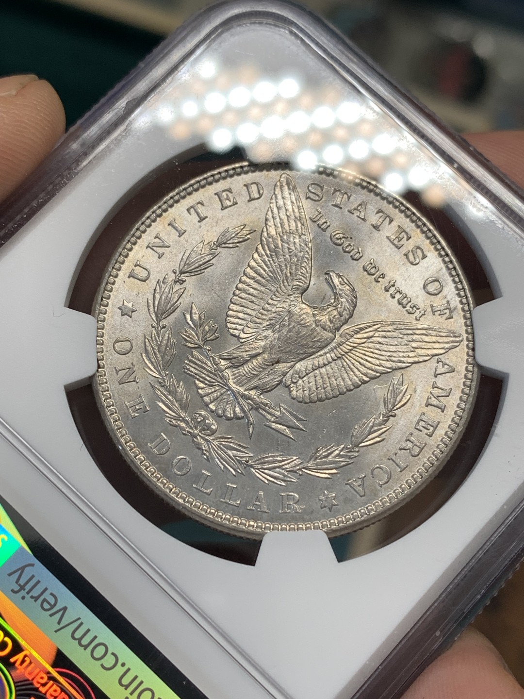 《竞宝斋》第169场-周日，周一2场 (全场包邮) NGC-MS63 美国1887年 摩根一元 原光好品