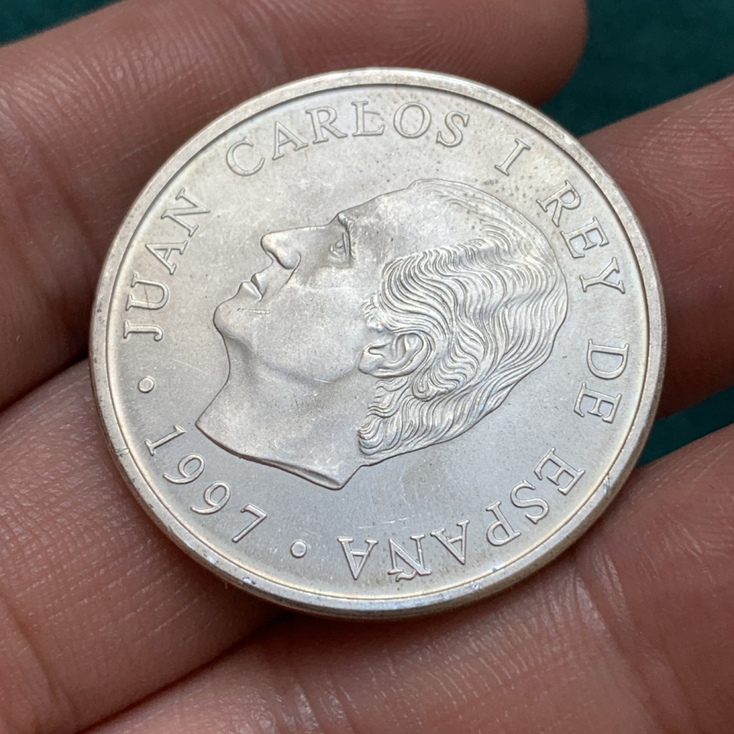 《竞宝斋》第169场-周日，周一2场 (全场包邮) 西班牙1997年 唐吉歌德 2000比塞塔 18克大银币 925银