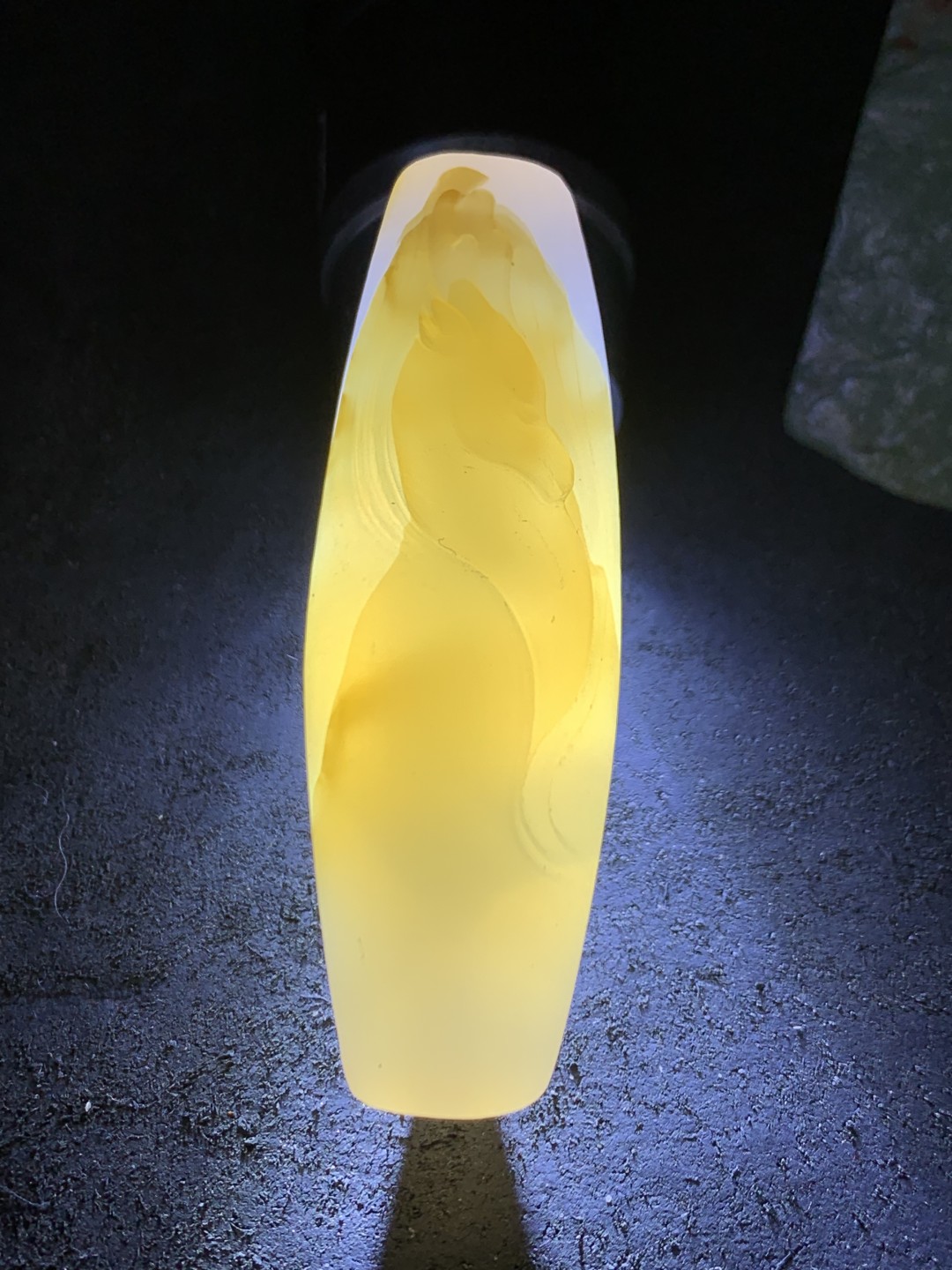 精美亚光高玉化海洋玉髓手工俏色巧雕雄鹿大桶珠一个！