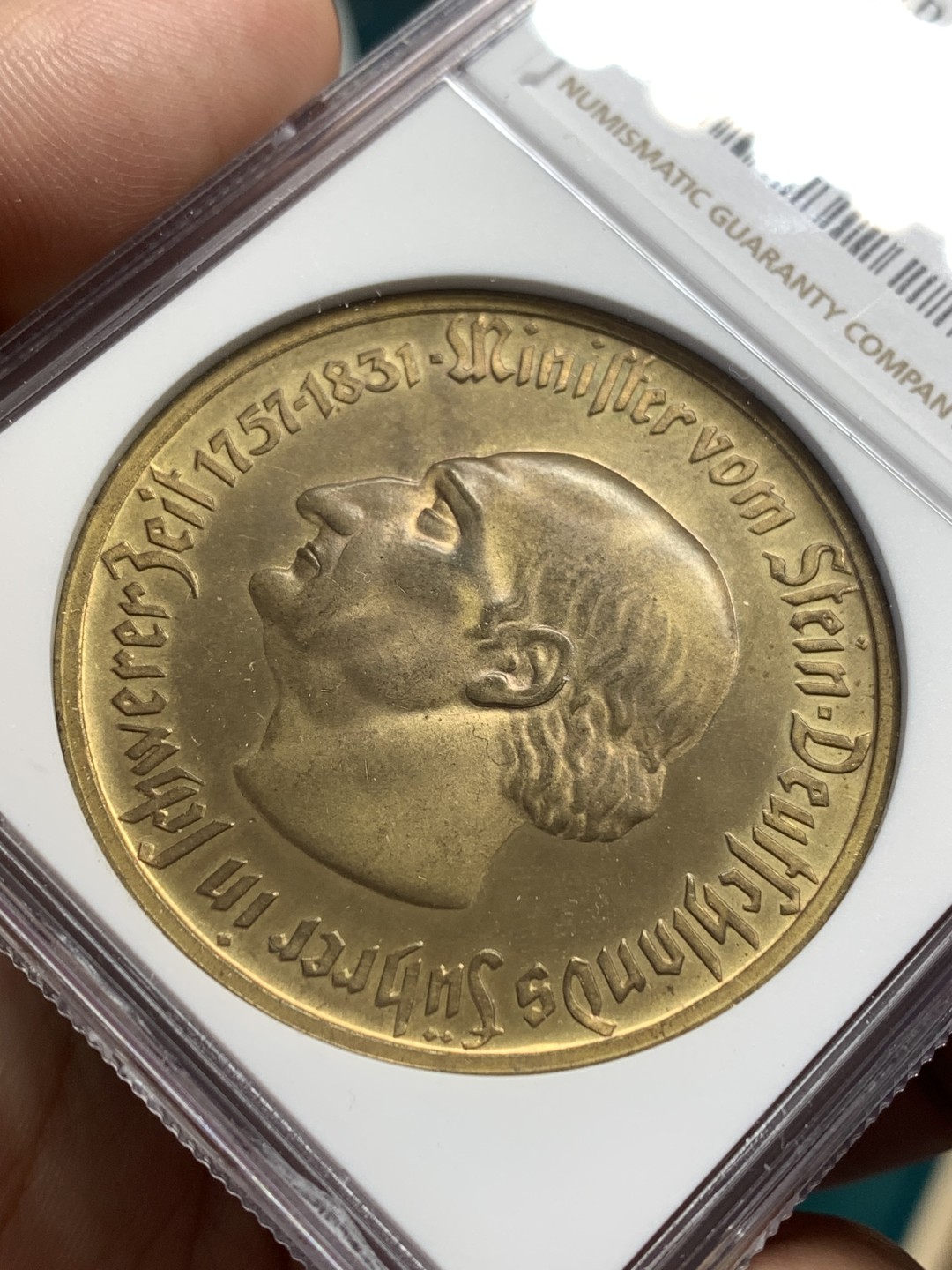 《竞宝斋》第169场-周日，周一2场 (全场包邮) NGC-MS64 德国1923年 紧急状态时期威斯特伐利亚大马币 10000马克 德紧热门币