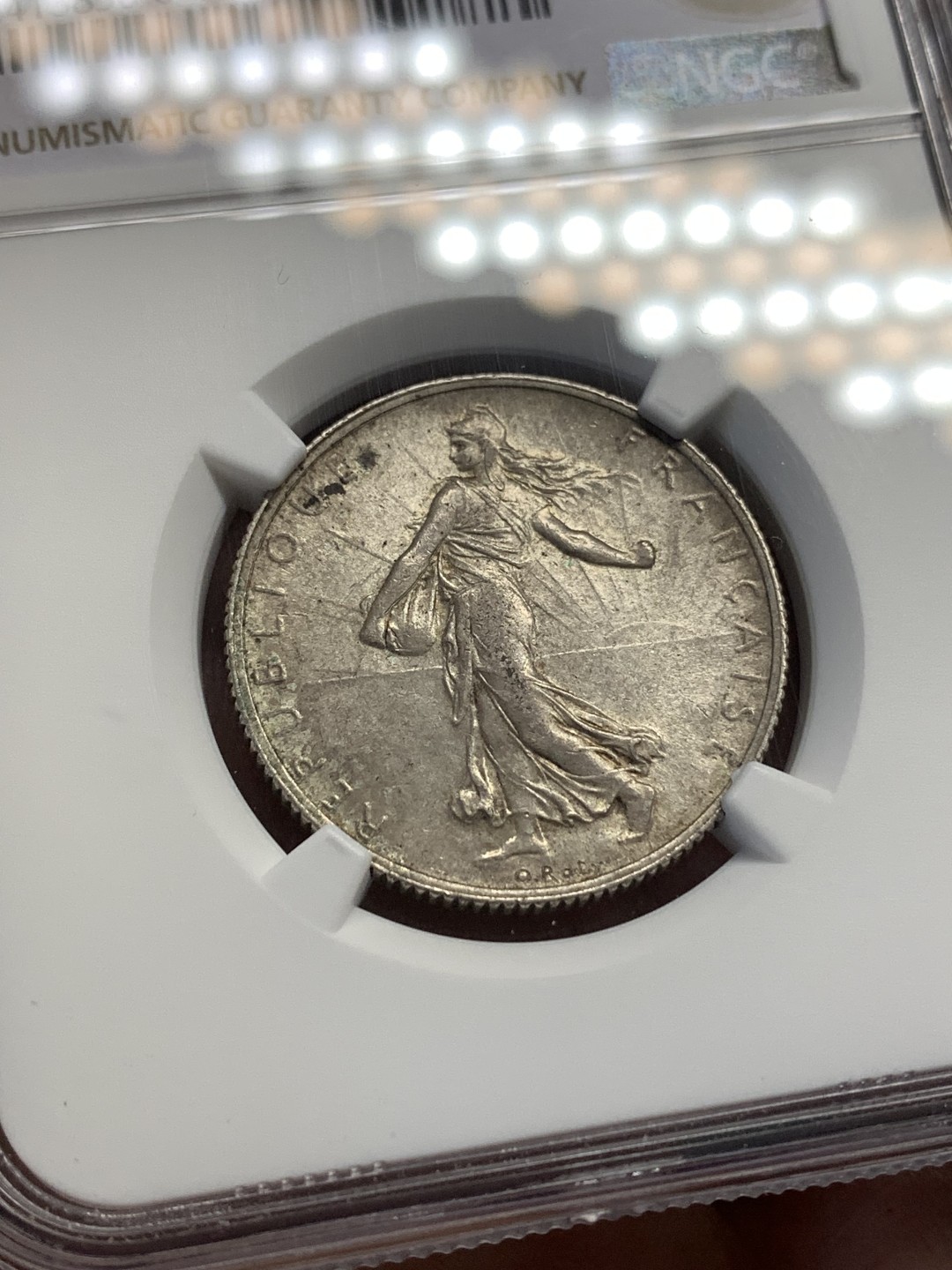 《竞宝斋》第169场-周日，周一2场 (全场包邮) NGC-MS64 法国1920年 播种女神 2法郎银币 顶级品相