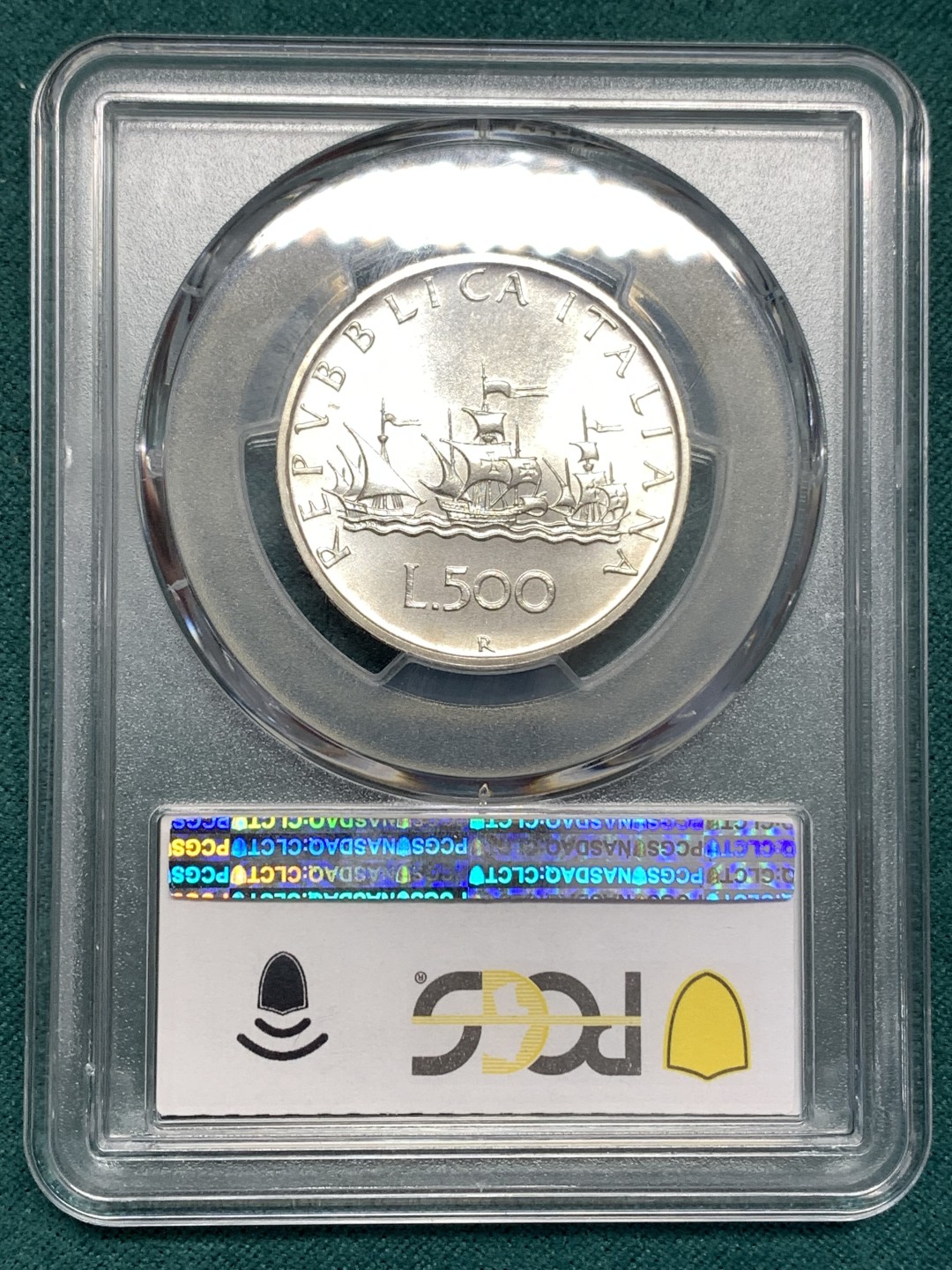 《竞宝斋》第169场-周日，周一2场 (全场包邮) PCGS-MS67 1998年 意大利 少女与帆船 500里拉 银币 亚军分 更高分仅一枚