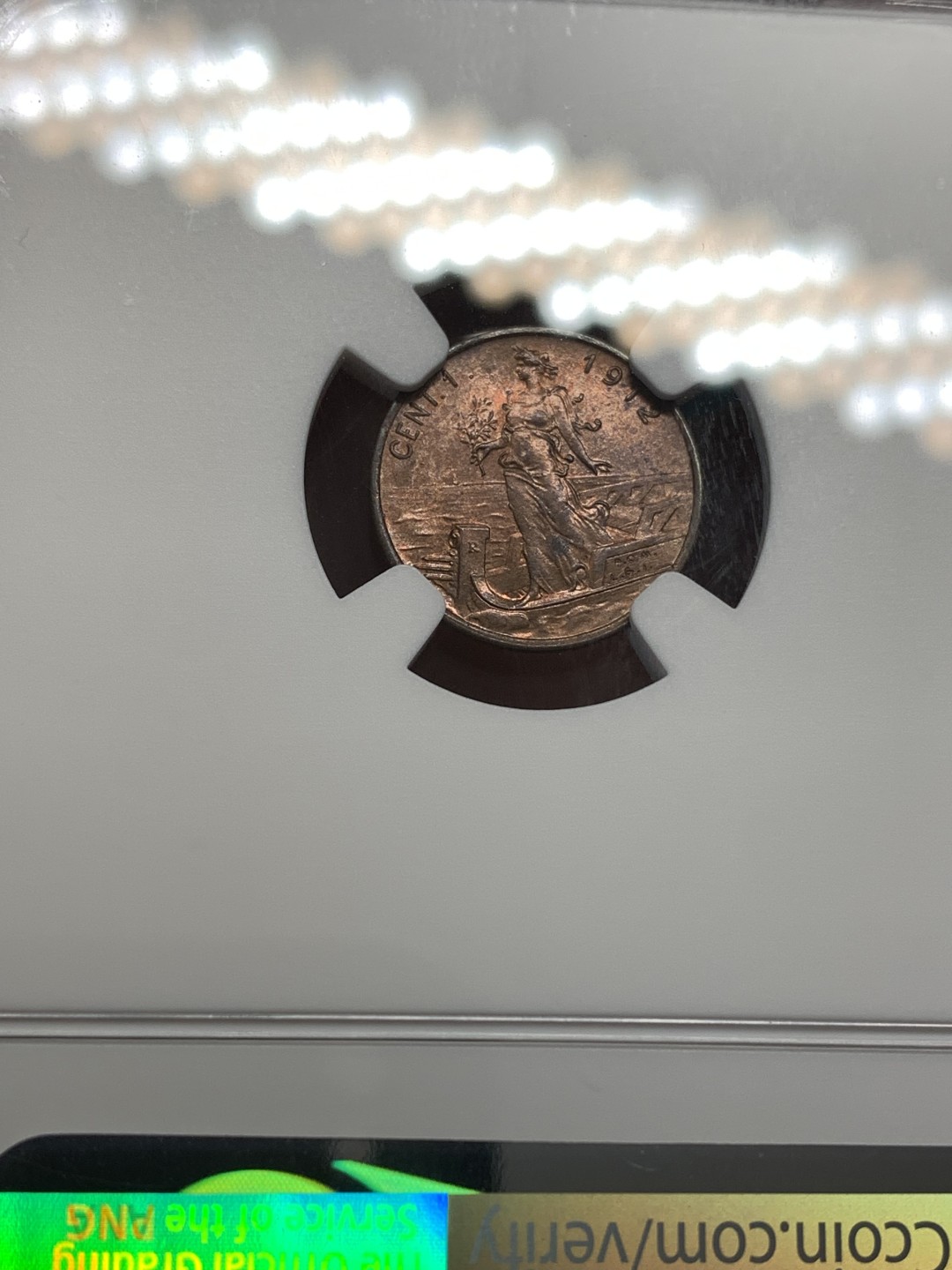 《竞宝斋》第169场-周日，周一2场 (全场包邮) NGC MS62 1912年意大利拿花女神1分铜币 低评好品好状态