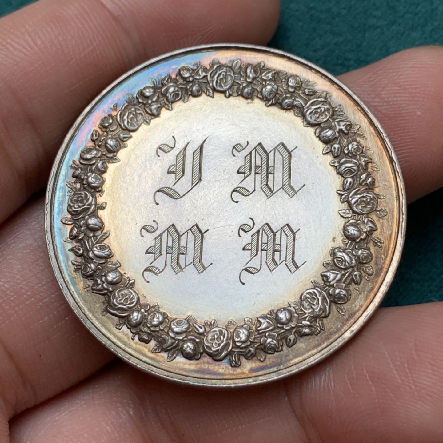 《竞宝斋》第169场-周日，周一2场 (全场包邮) 法国结婚银章，蜜蜂边铭，直径39.5mm，重量25.13g