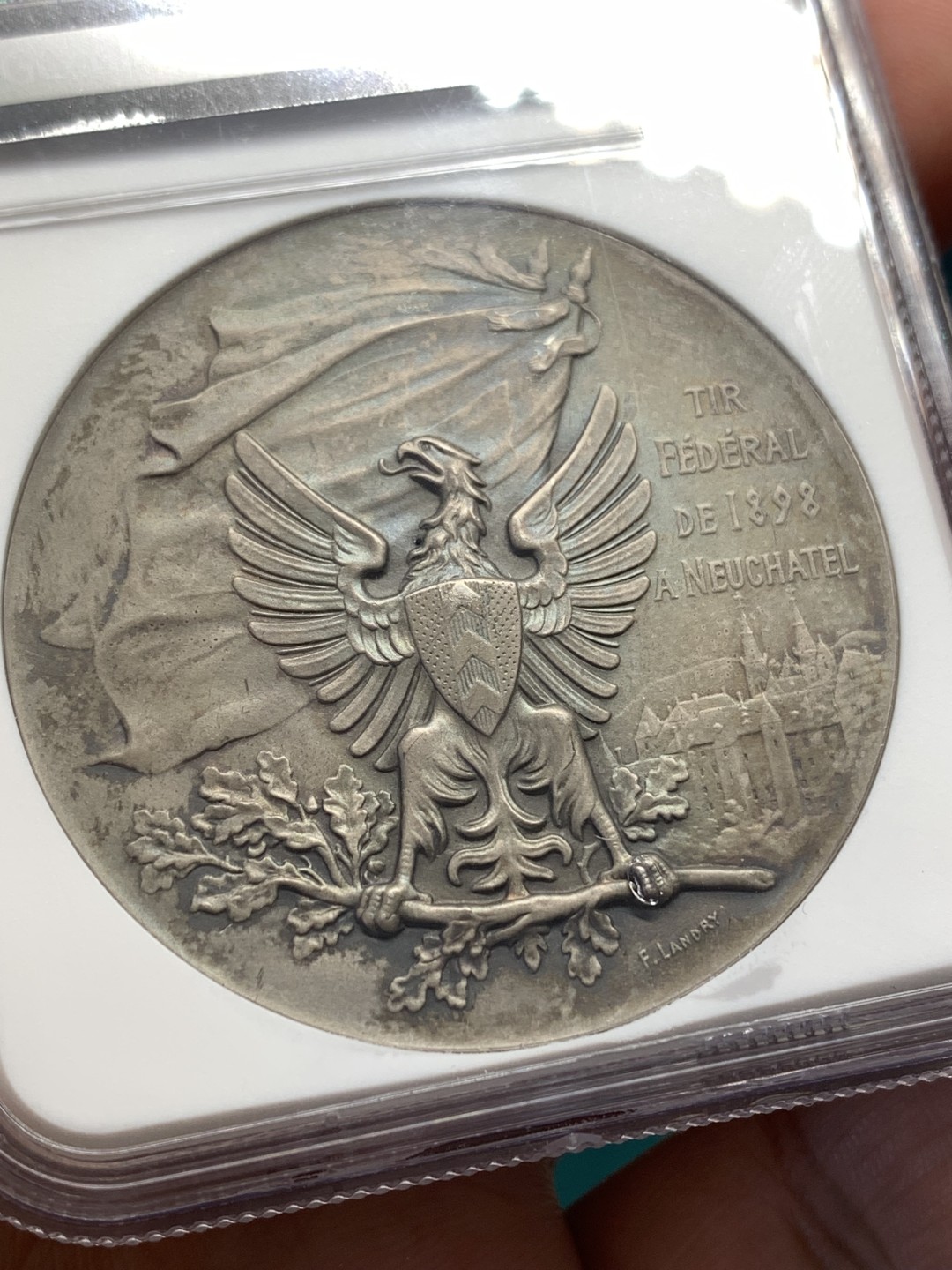 《竞宝斋》第169场-周日，周一2场 (全场包邮) NGC-MS63 1898瑞士纳沙泰尔射击节银章