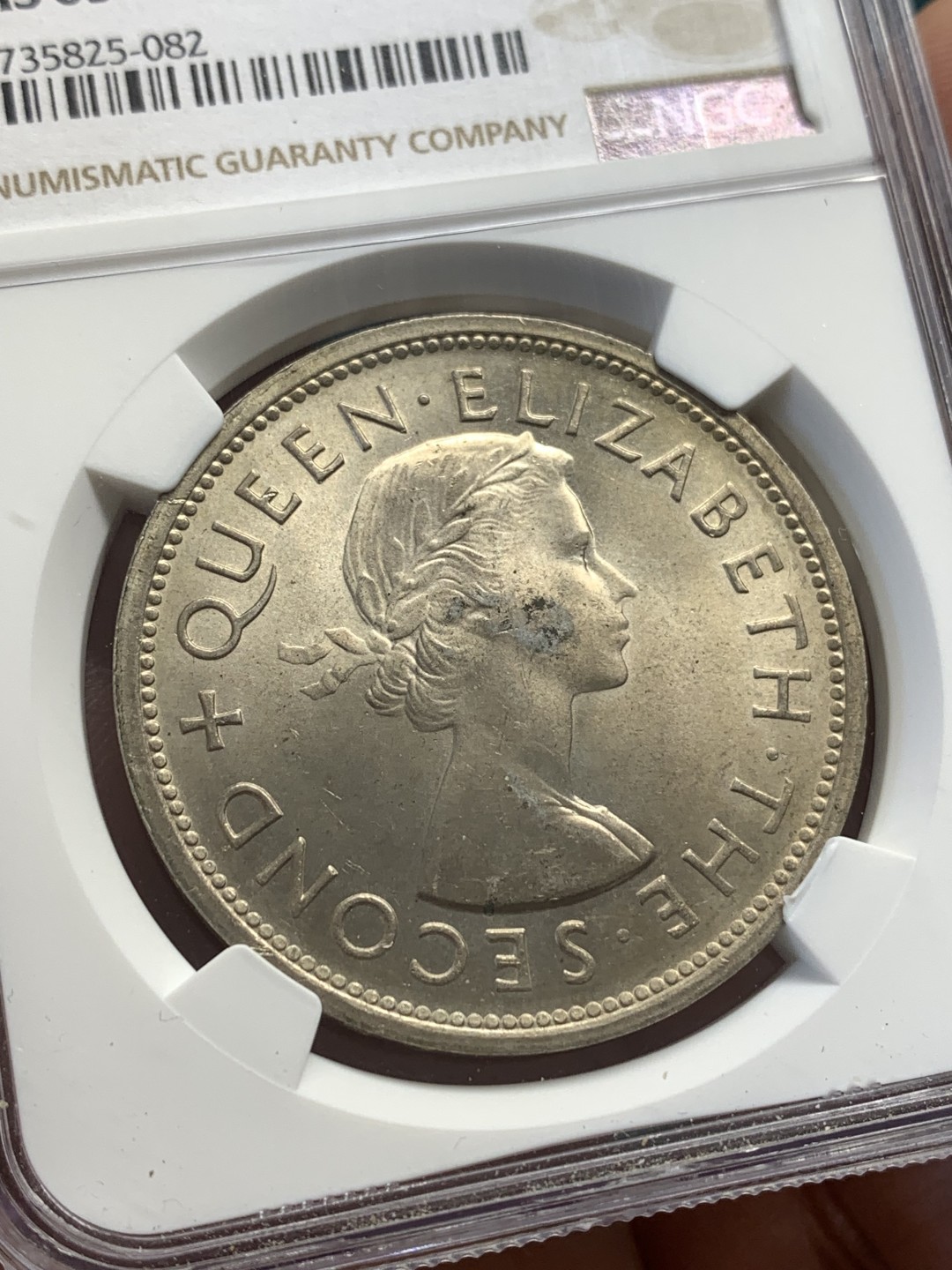 《竞宝斋》第169场-周日，周一2场 (全场包邮) NGC-MS63 南罗德西亚1953年 1克朗大银币 粉光好品