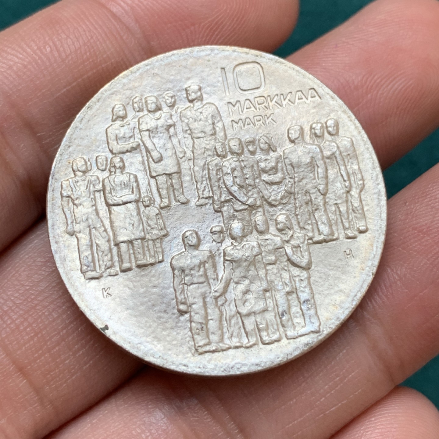 《竞宝斋》第169场-周日，周一2场 (全场包邮) 芬兰 1977年 独立60周年纪念银币 21.5克