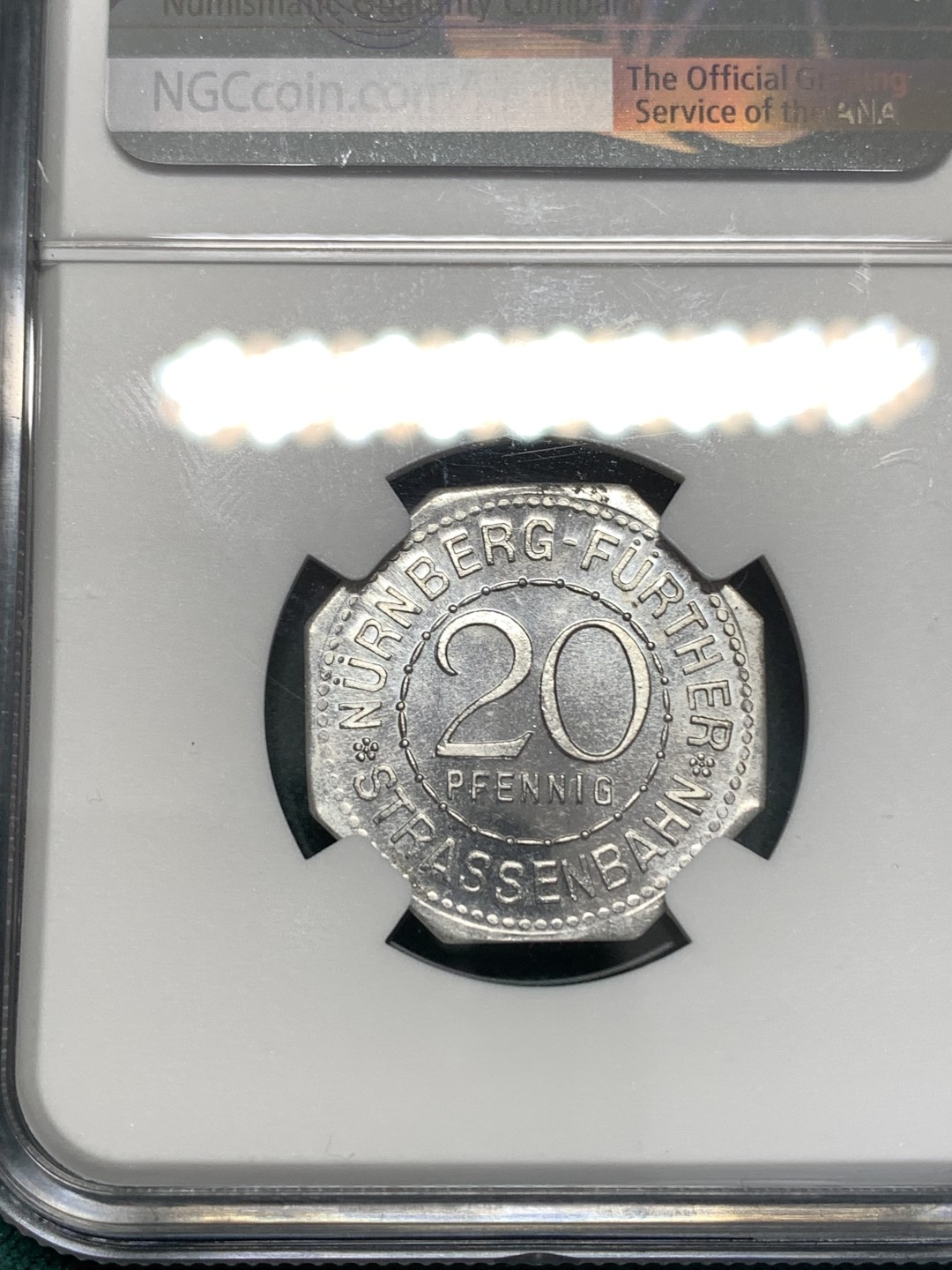 《竞宝斋》第169场-周日，周一2场 (全场包邮) NGC-MS64 1920 德国紧急状态时期纽伦堡代币 景观不错
