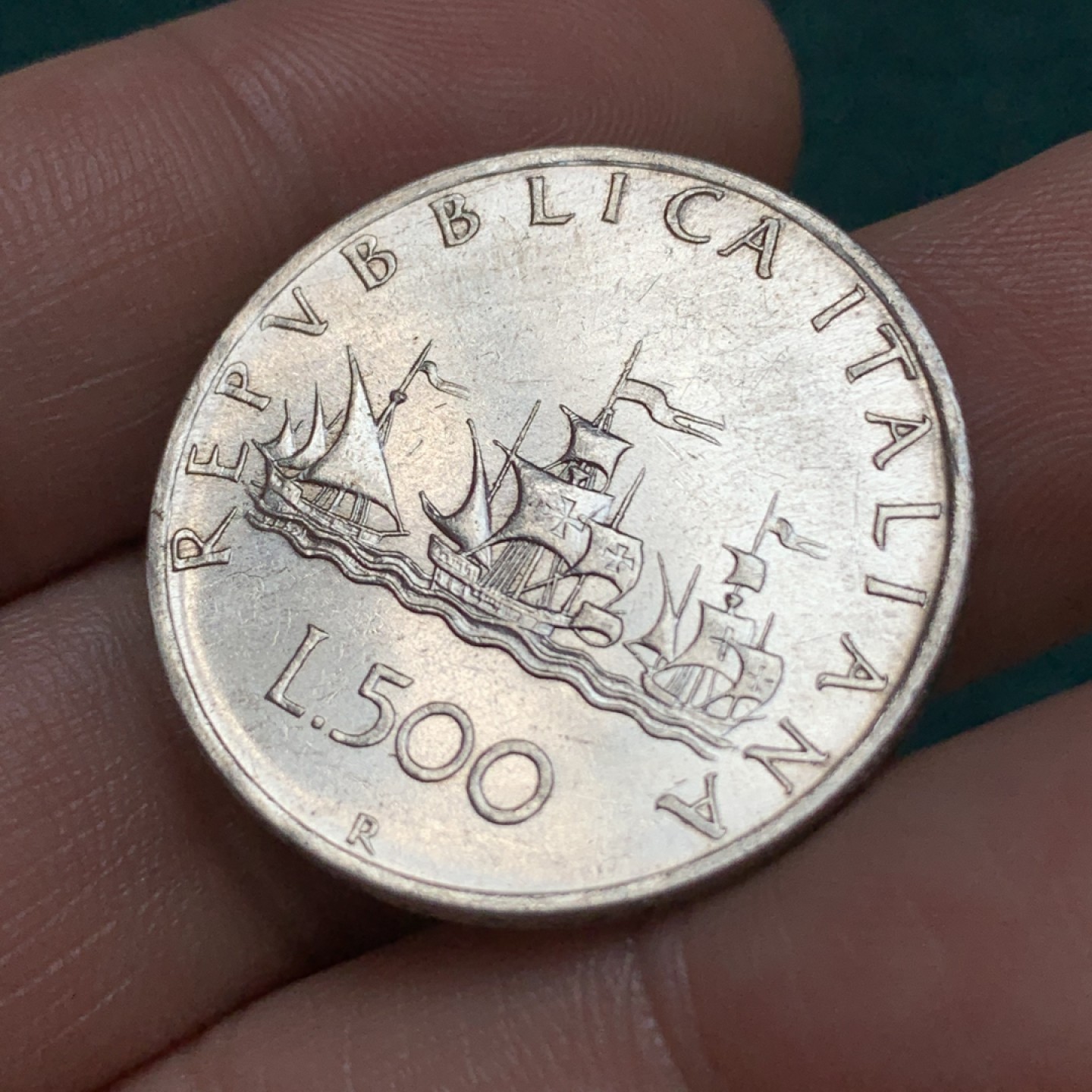 《竞宝斋》第169场-周日，周一2场 (全场包邮) 意大利 1960年 意大利 人妻帆船 500里拉银币 少见年份