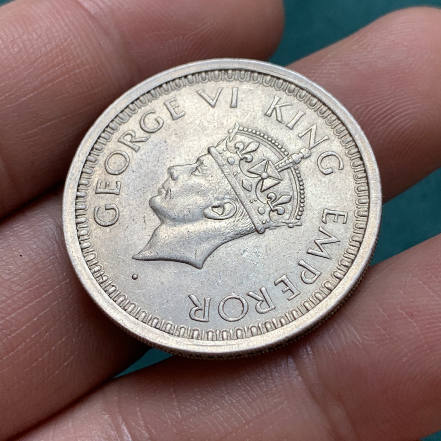 《竞宝斋》第169场-周日，周一2场 (全场包邮) 英属印度 乔六 1944年 1卢比银币