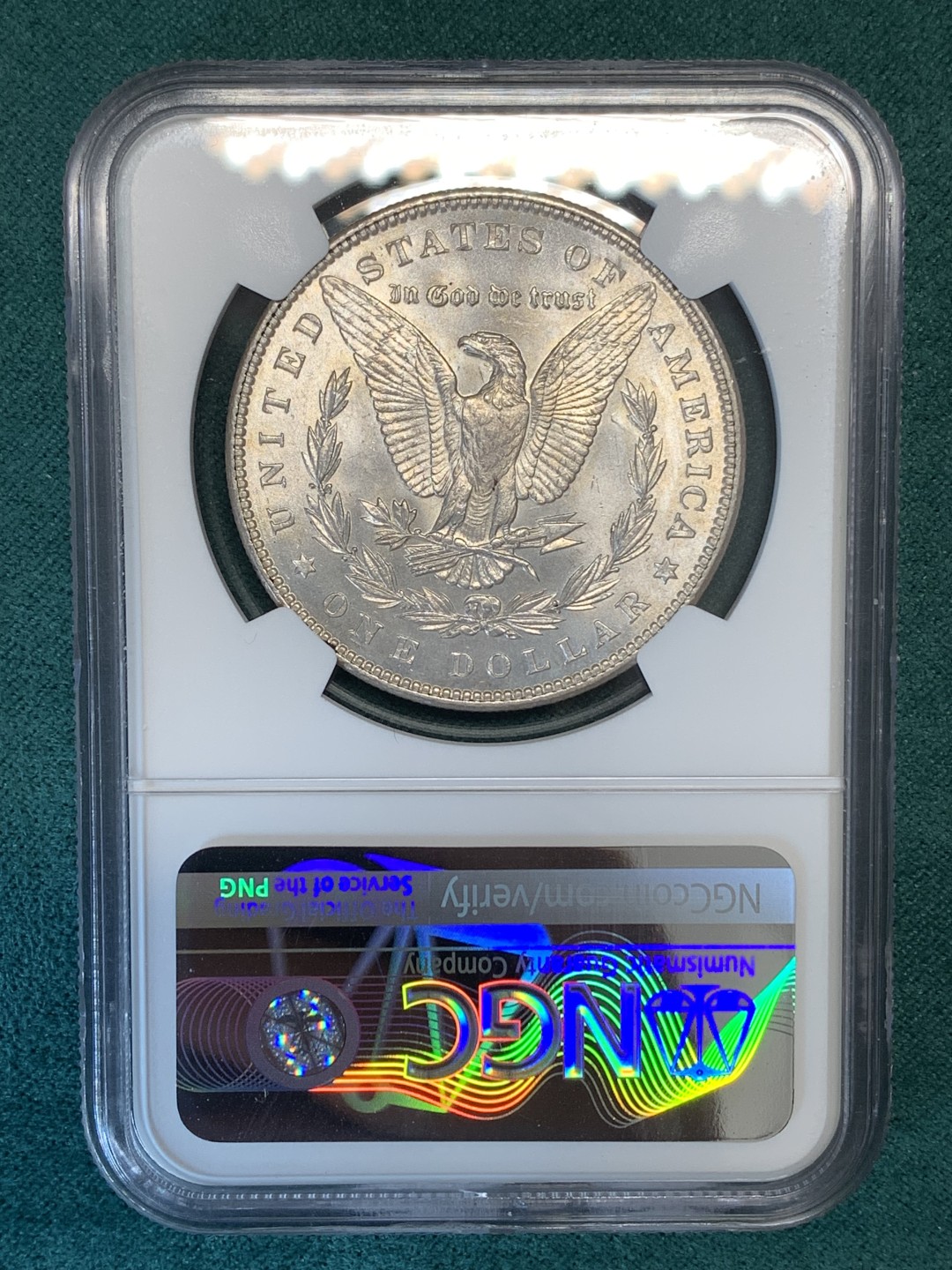 《竞宝斋》第169场-周日，周一2场 (全场包邮) NGC-MS63 美国1887年 摩根一元 原光好品