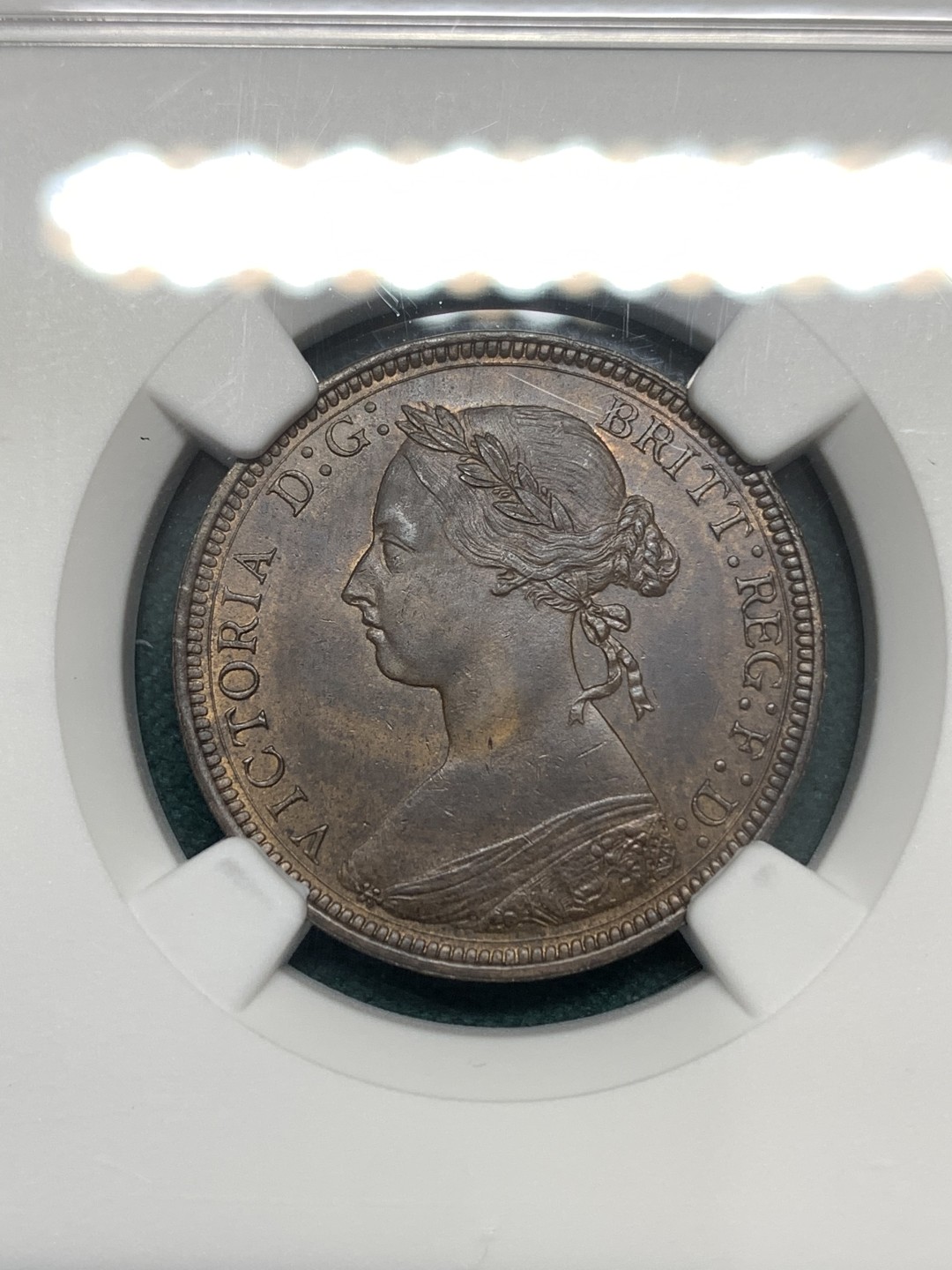 《竞宝斋》第169场-周日，周一2场 (全场包邮) NGC UNC 英国1891年1/2便士 币面状态非常好，两面图案高点毫无磨损