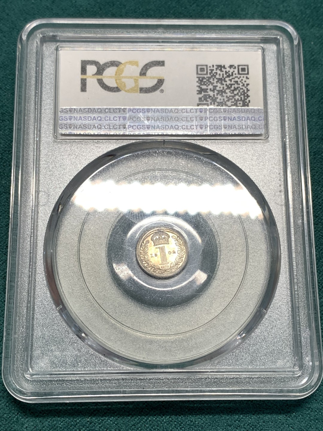 《竞宝斋》第169场-周日，周一2场 (全场包邮) PCGS PR62 英国1902年爱七 1便士银币 这个是精制套里的， 玫瑰金包浆