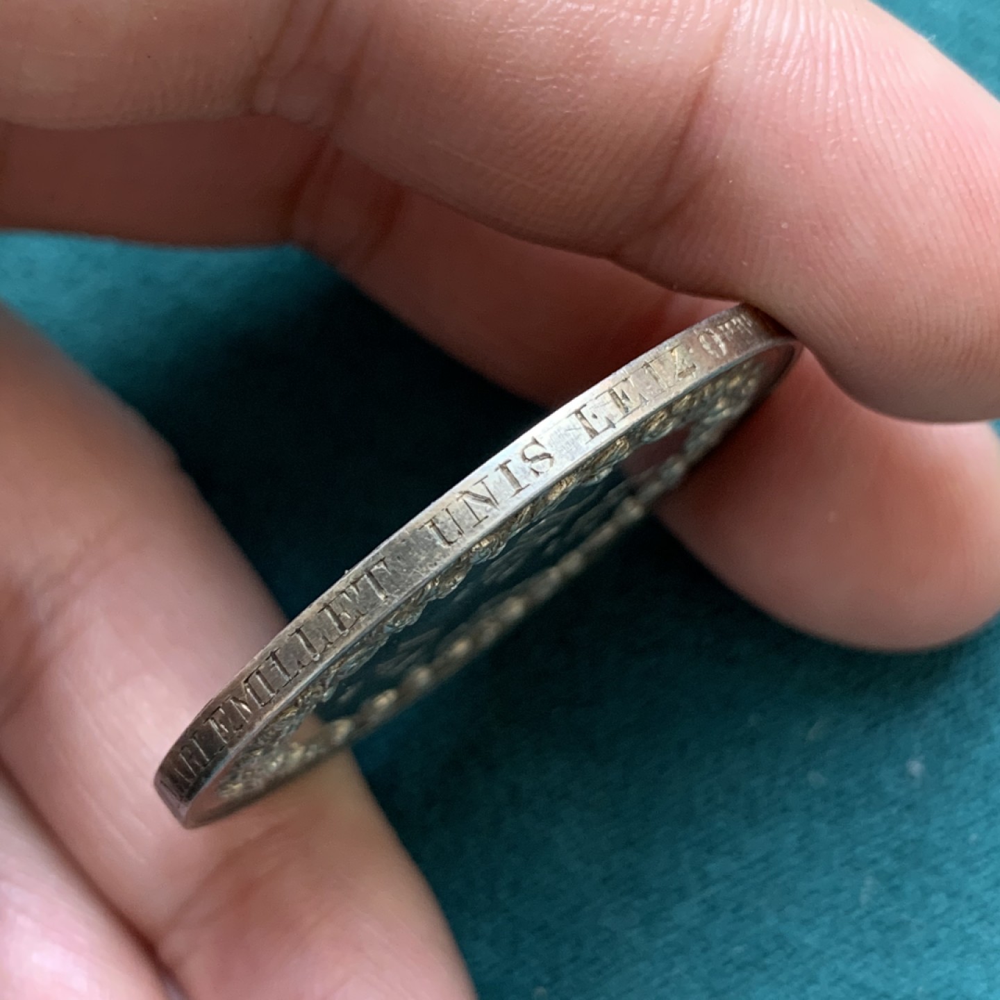 《竞宝斋》第169场-周日，周一2场 (全场包邮) 法国结婚银章，蜜蜂边铭，直径39.5mm，重量25.13g