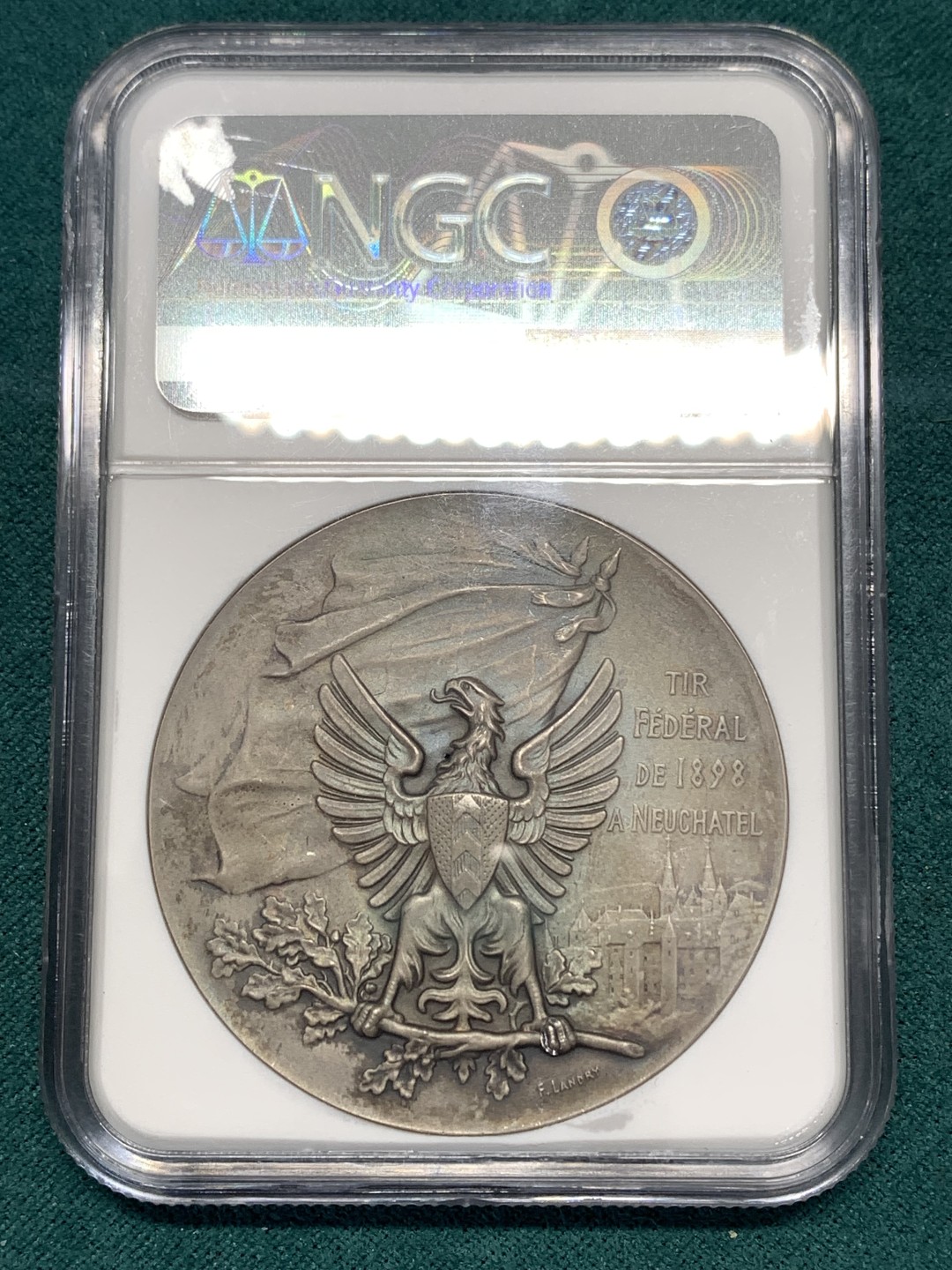 《竞宝斋》第169场-周日，周一2场 (全场包邮) NGC-MS63 1898瑞士纳沙泰尔射击节银章