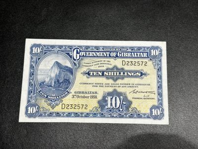 《外钞收藏家》第二百七十二期 - 直布罗陀1958年10先令 AU-品相