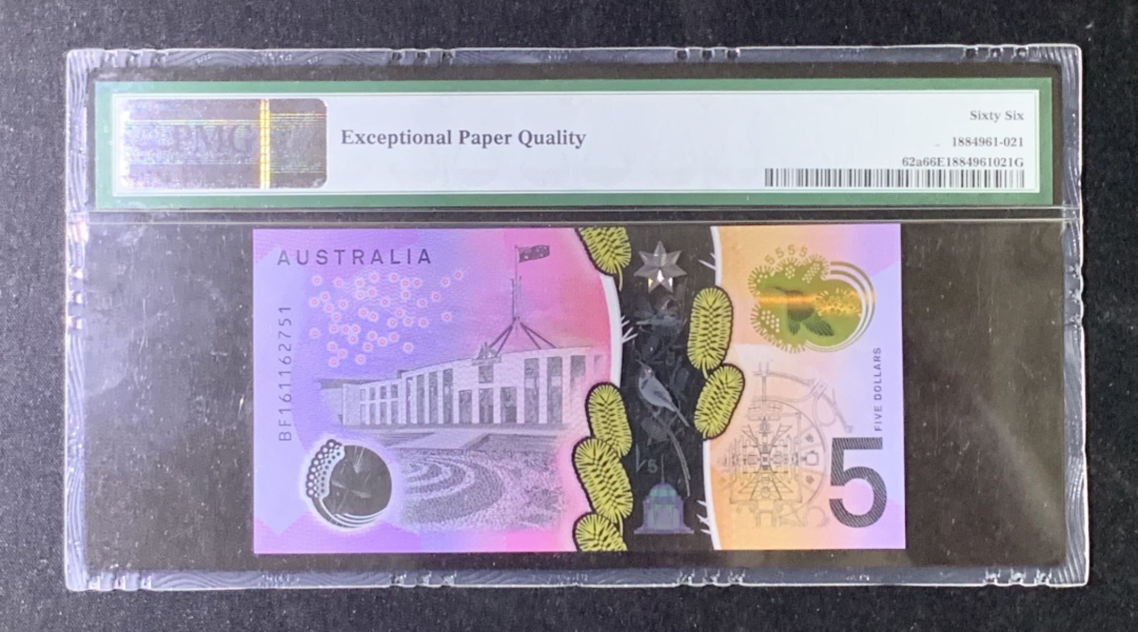 紫瑗钱币——第274期拍卖—纸币场 澳大利亚 2016年 5澳元 PMG 66 EPQ （P-62a）