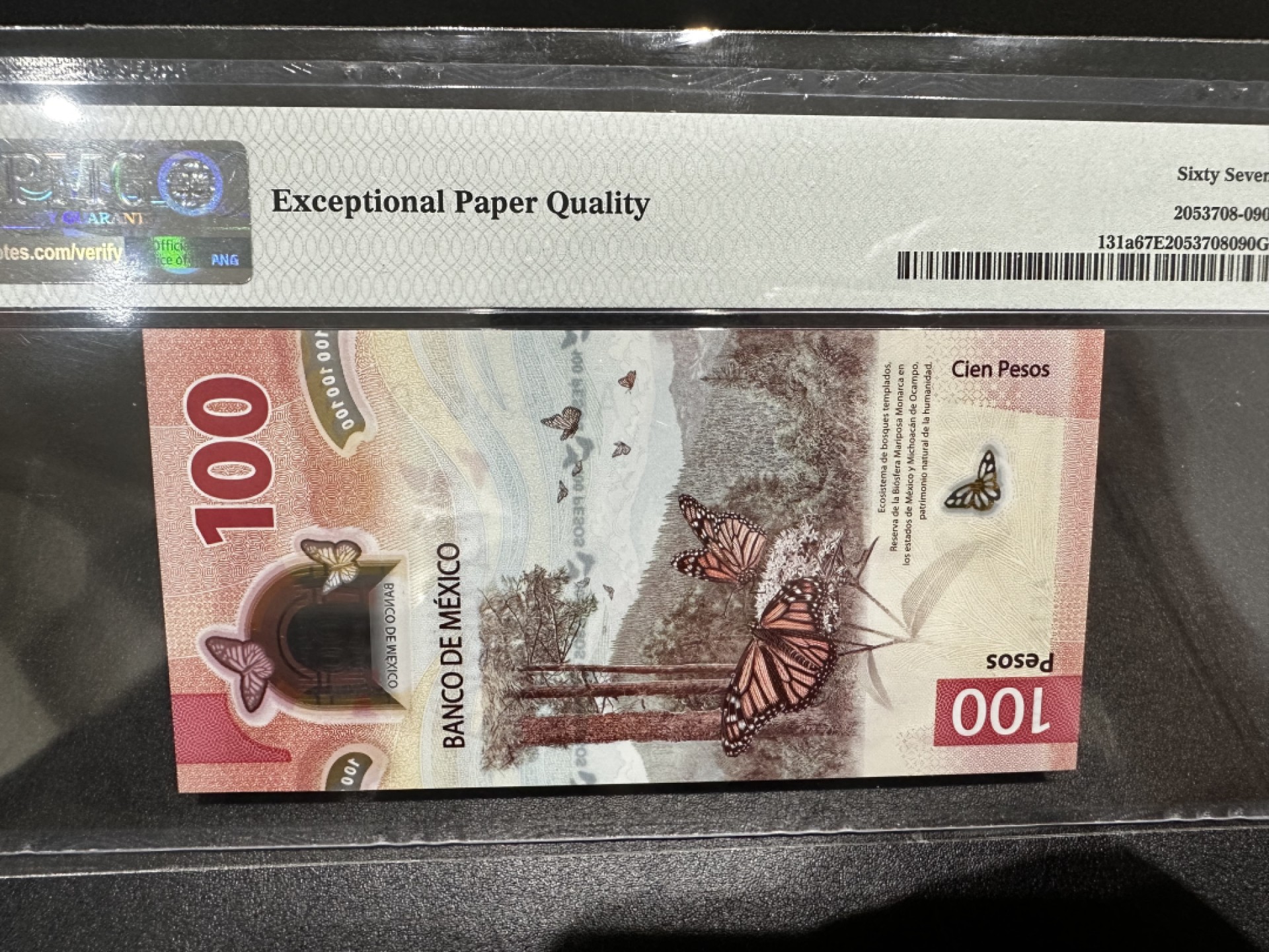 《外钞收藏家》第二百七十二期 2020年墨西哥100 PMG67 无47 尾520