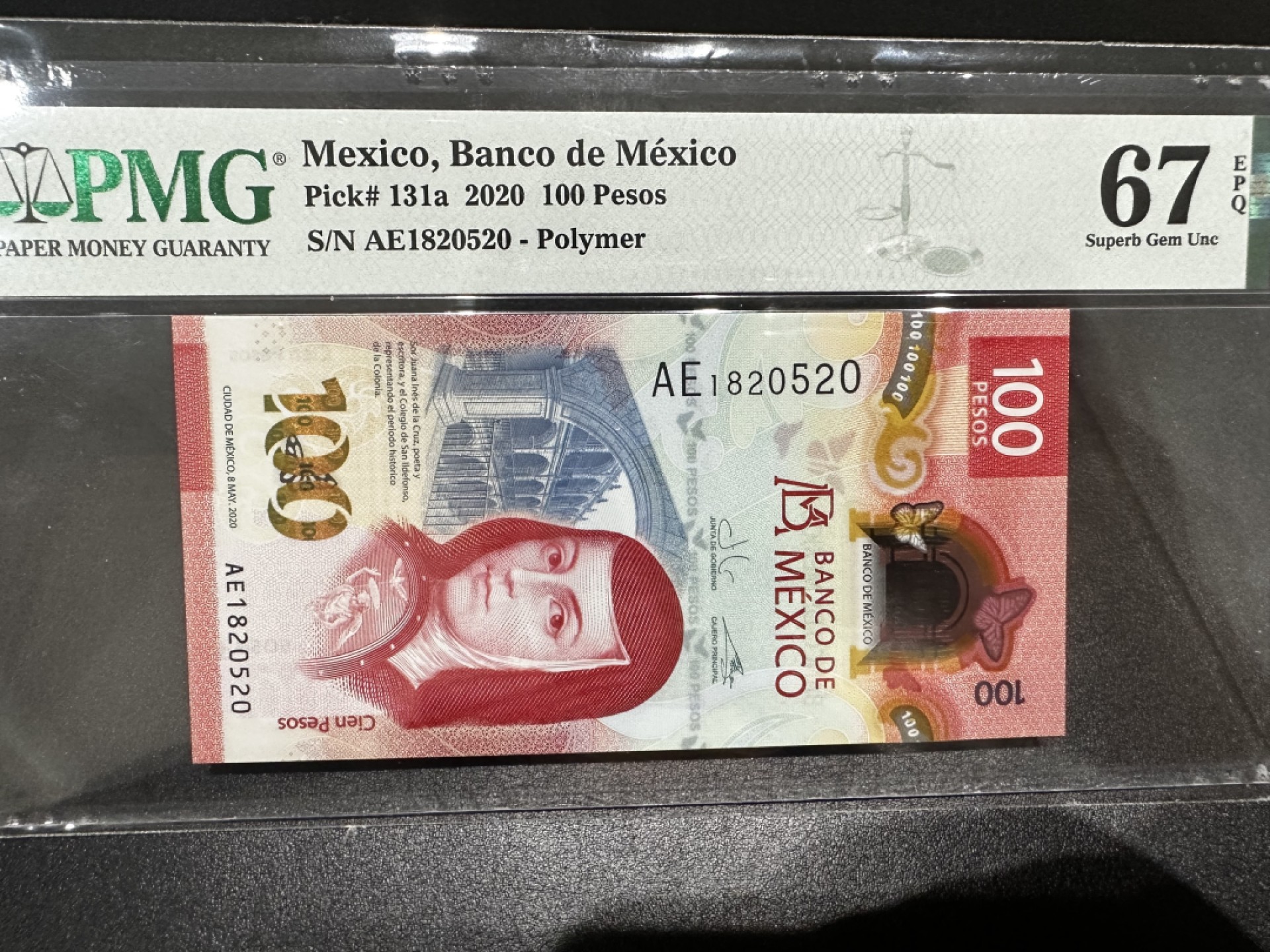《外钞收藏家》第二百七十二期 2020年墨西哥100 PMG67 无47 尾520