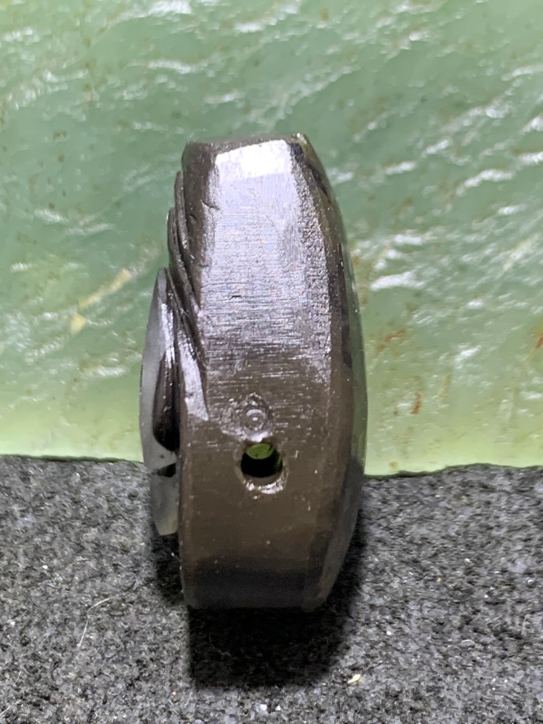 精美亚光战国红玛瑙手工俏色巧雕太极阴阳鱼一体佛头三通一个，