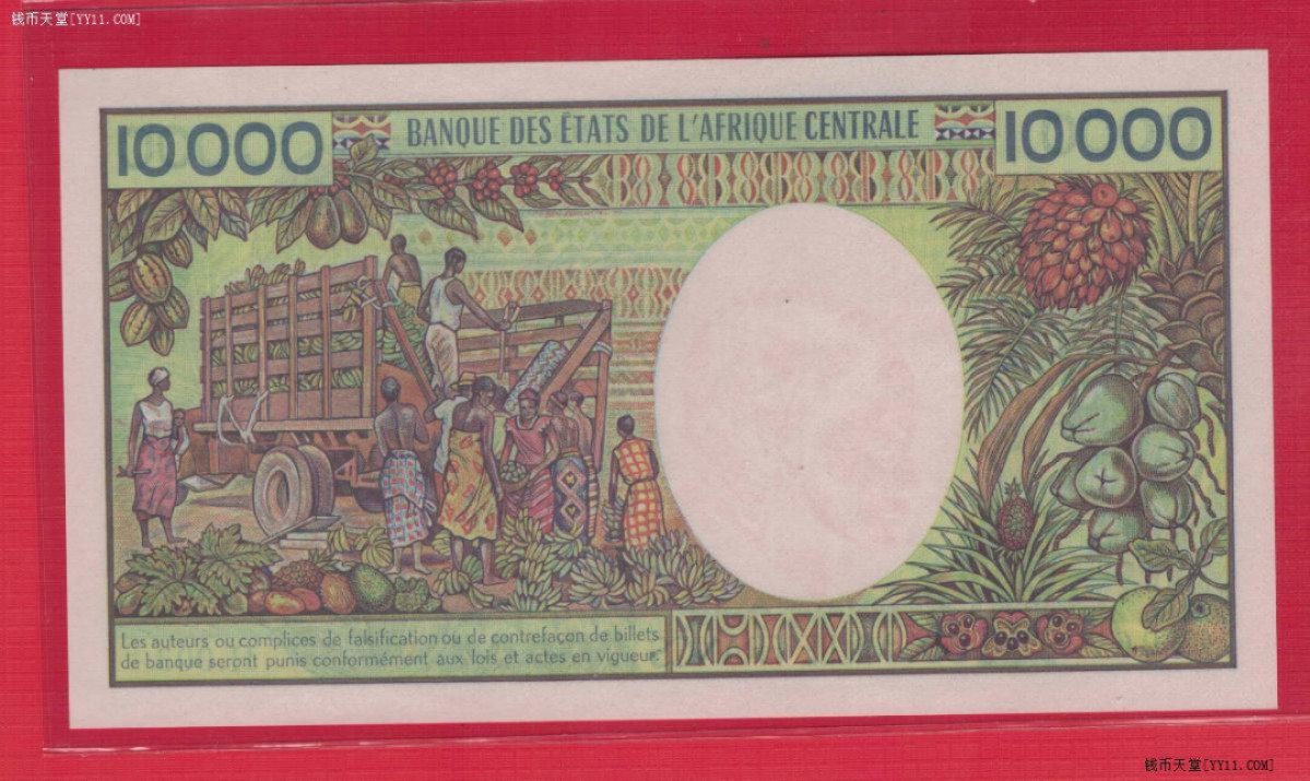 喀麦隆10000法郎 1981年 克劳斯目录P-20 非洲纸币 实物图 UNC
