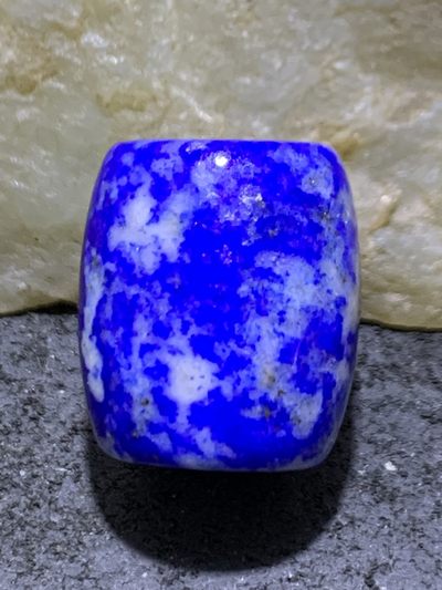精美阿富汗老矿青金石大桶珠一颗， - 精美阿富汗老矿青金石大桶珠一颗，