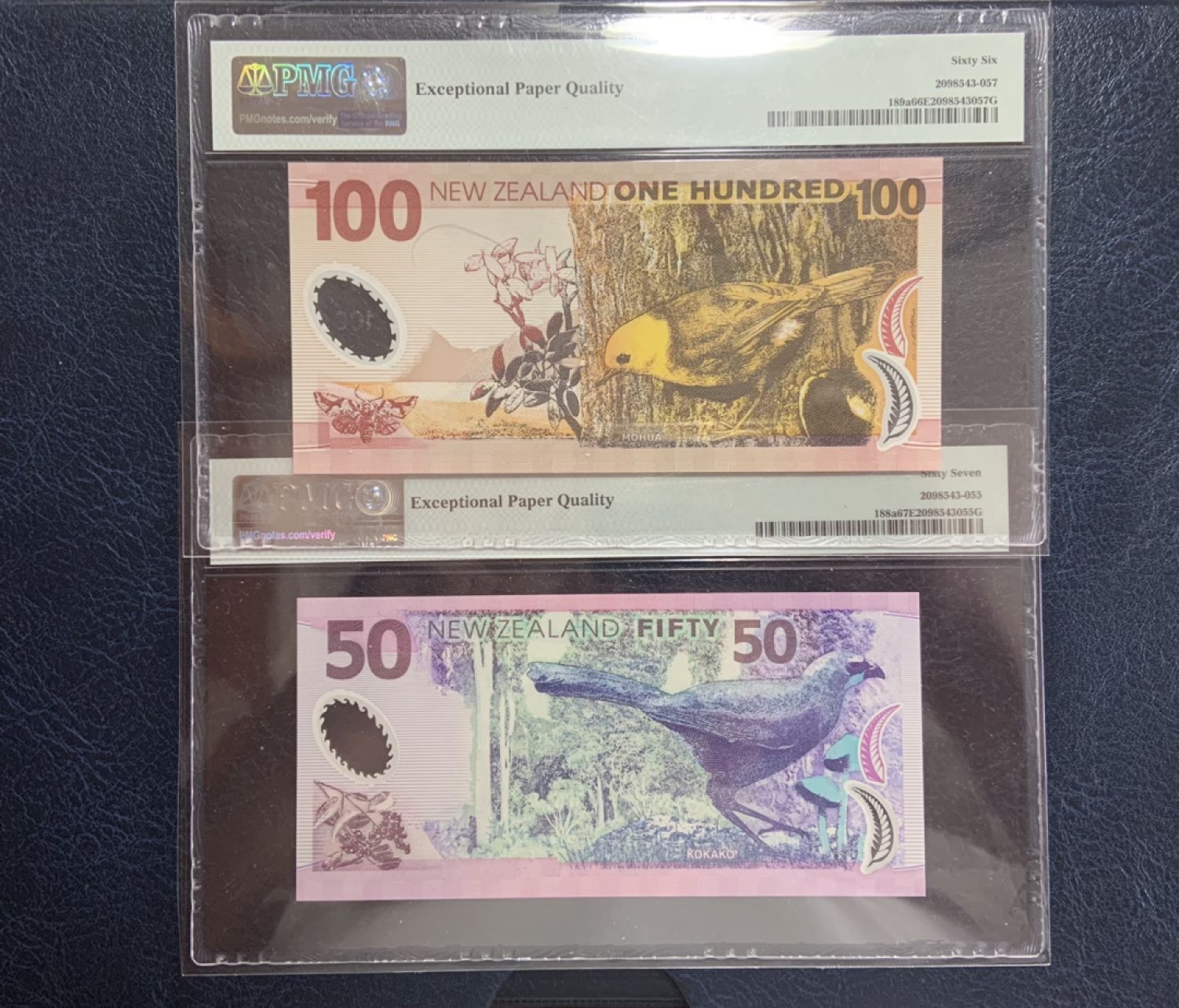 收藏联盟Quantum Auction 第263期拍卖  新西兰1999-2002年5-100元首发全同百位号 PMG66-68 号码无47